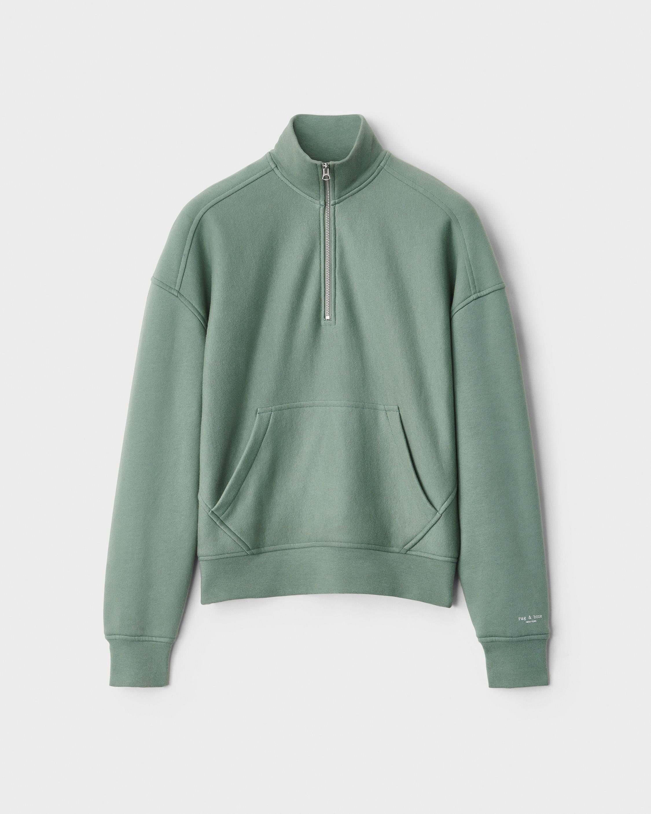 City Half Zip Terry Pullover - Green Fog | rag & bone