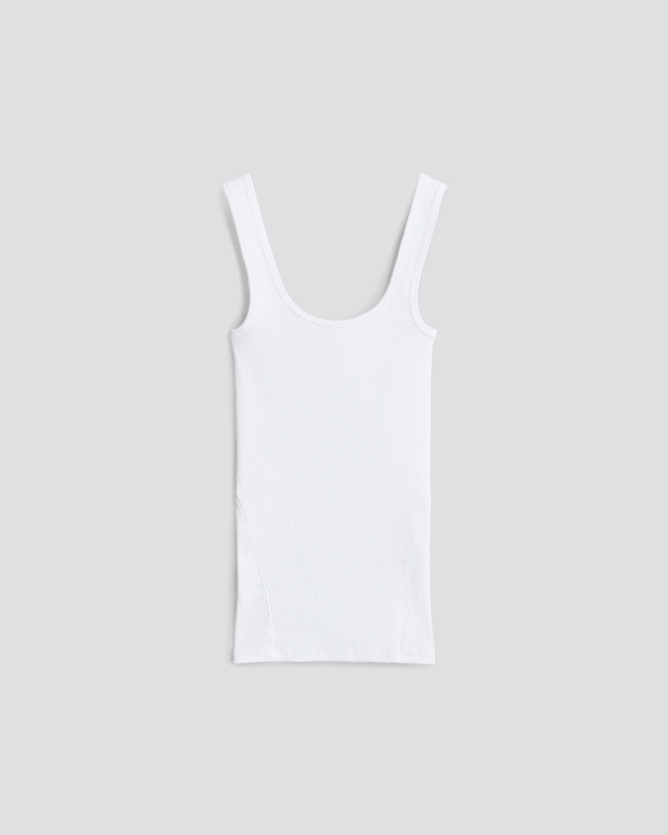 Witchery Cotton Rib Scoop Neck Tank In Pure White