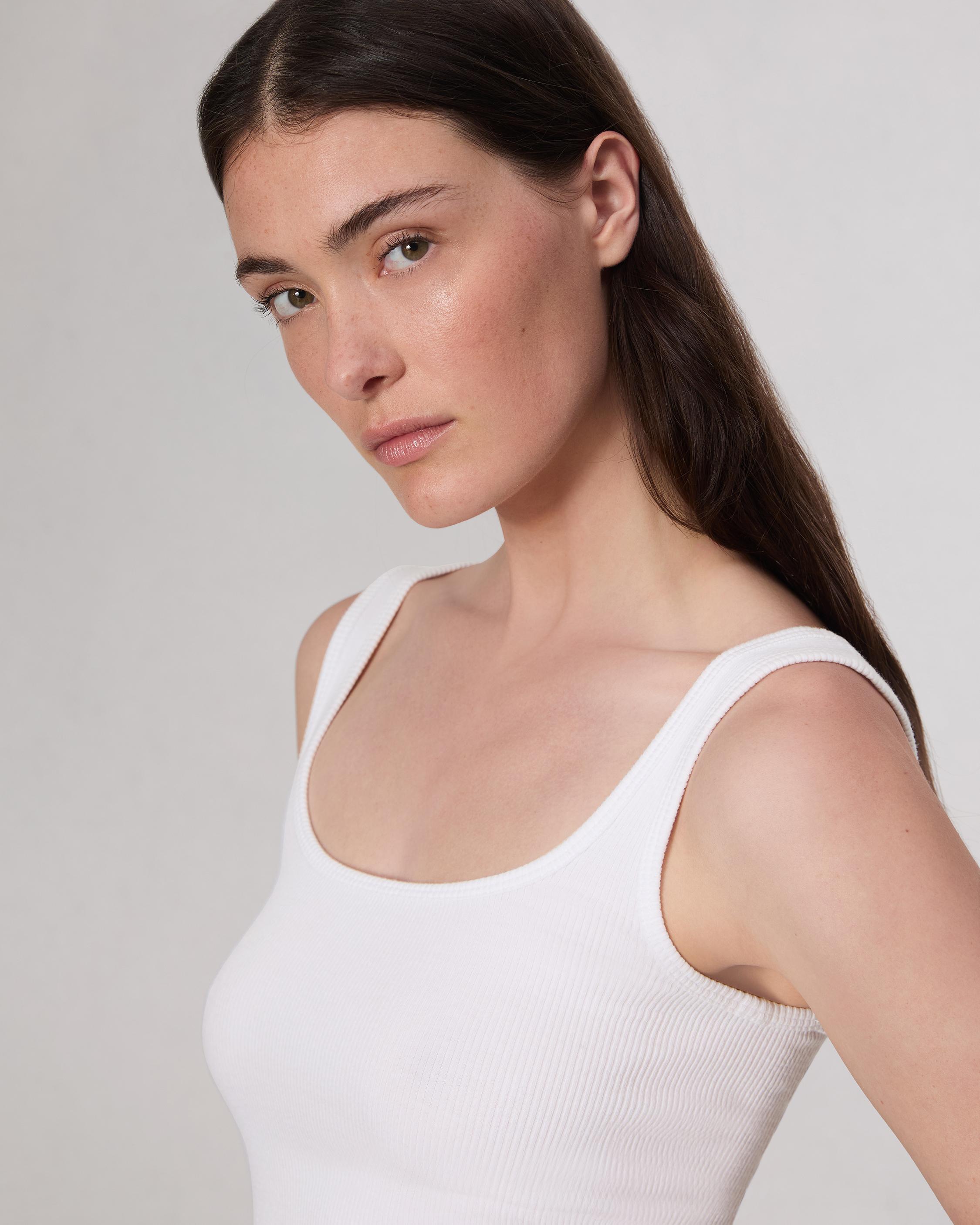 Superette  The Essential Rib Scoop Neck Tank - White