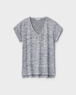 The Knit V-Neck Striped Tee image number 2
