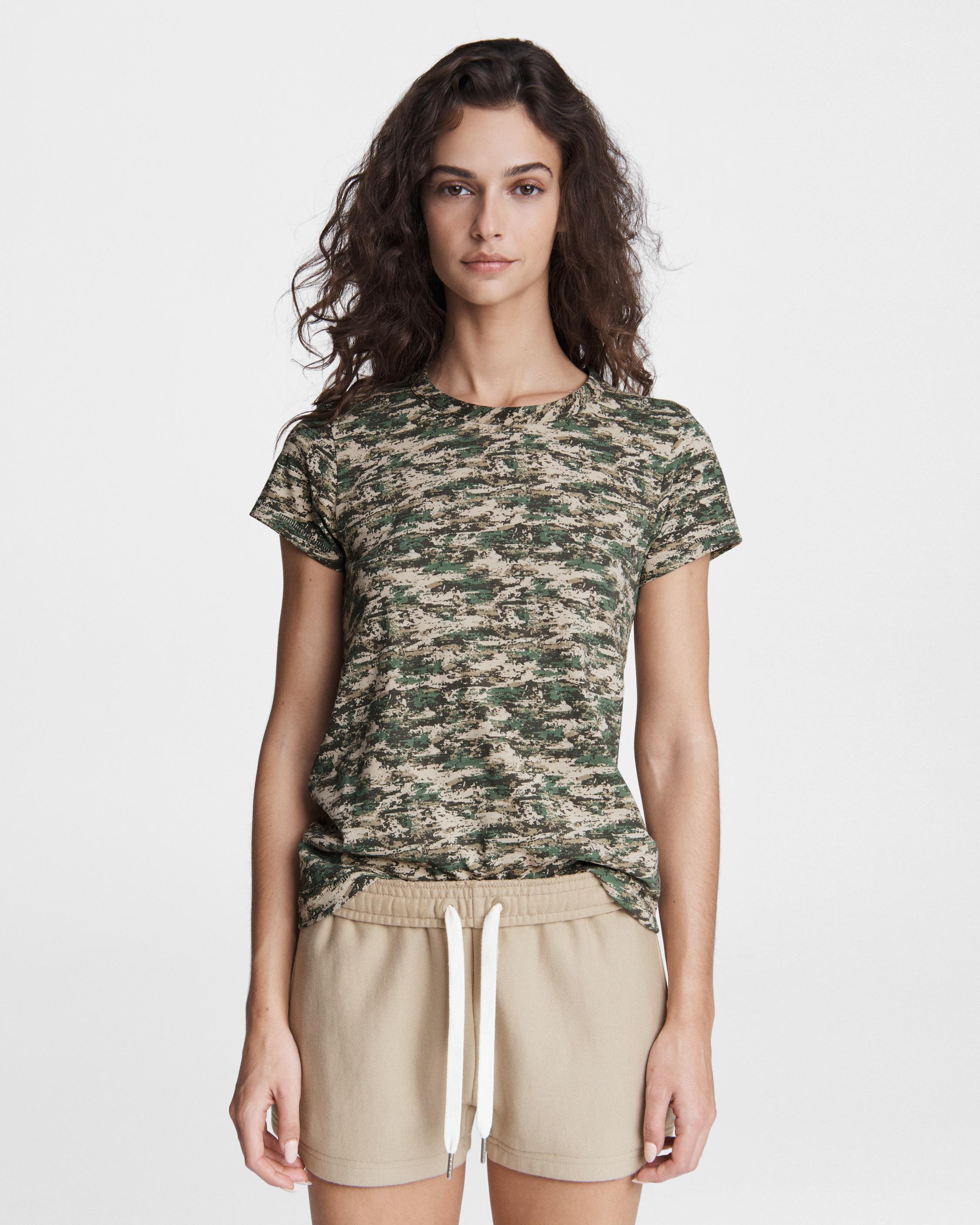  Rag & Bone Women's Camo Baby Tee Beige Multi T-Shirt S :  Clothing, Shoes & Jewelry