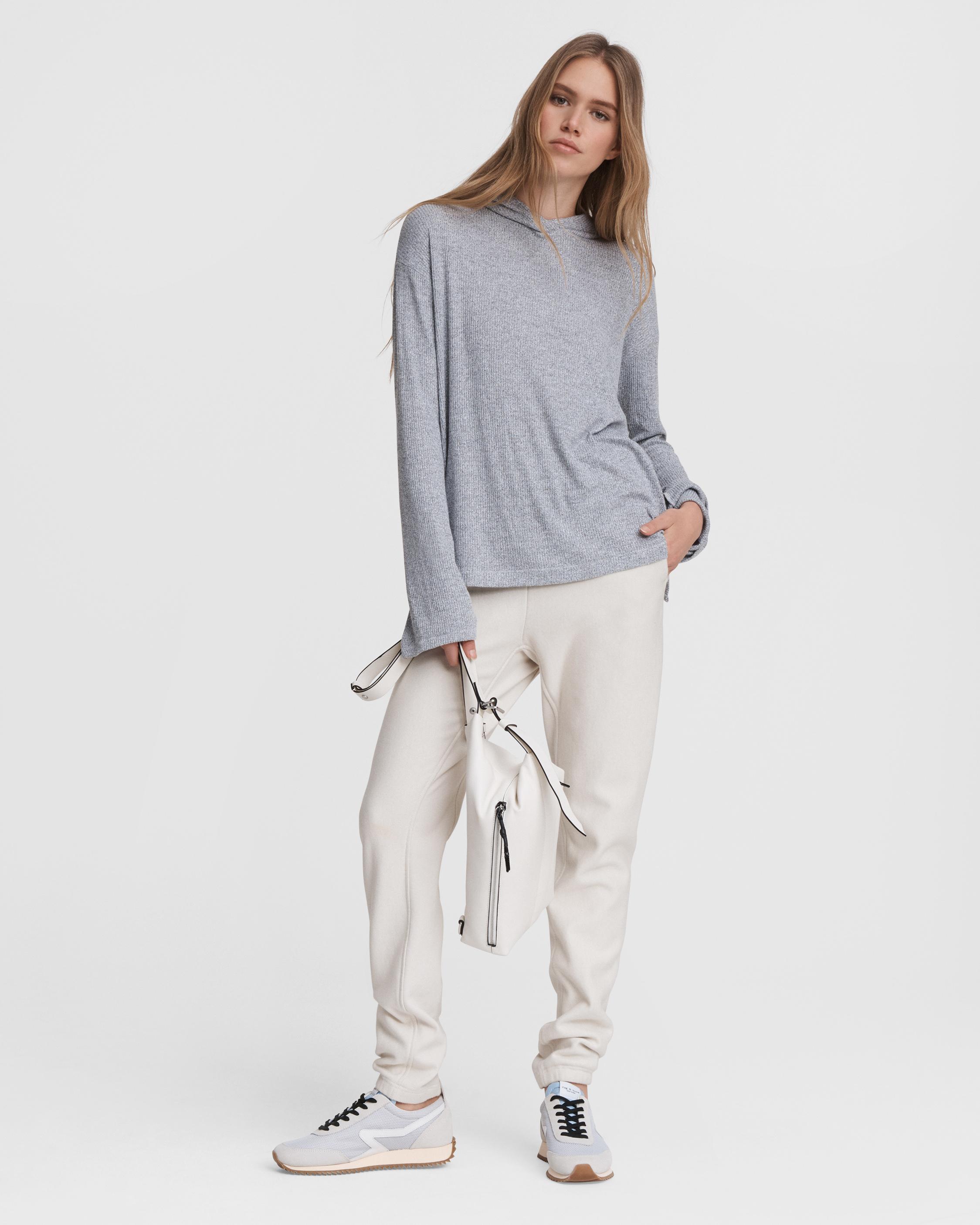 The Knit Rib Hoodie - Light Grey | rag & bone