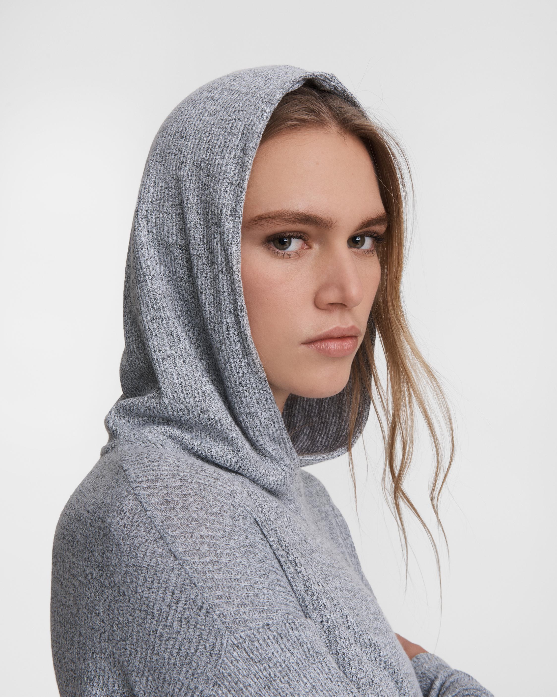 The Knit Rib Hoodie Light Grey rag bone