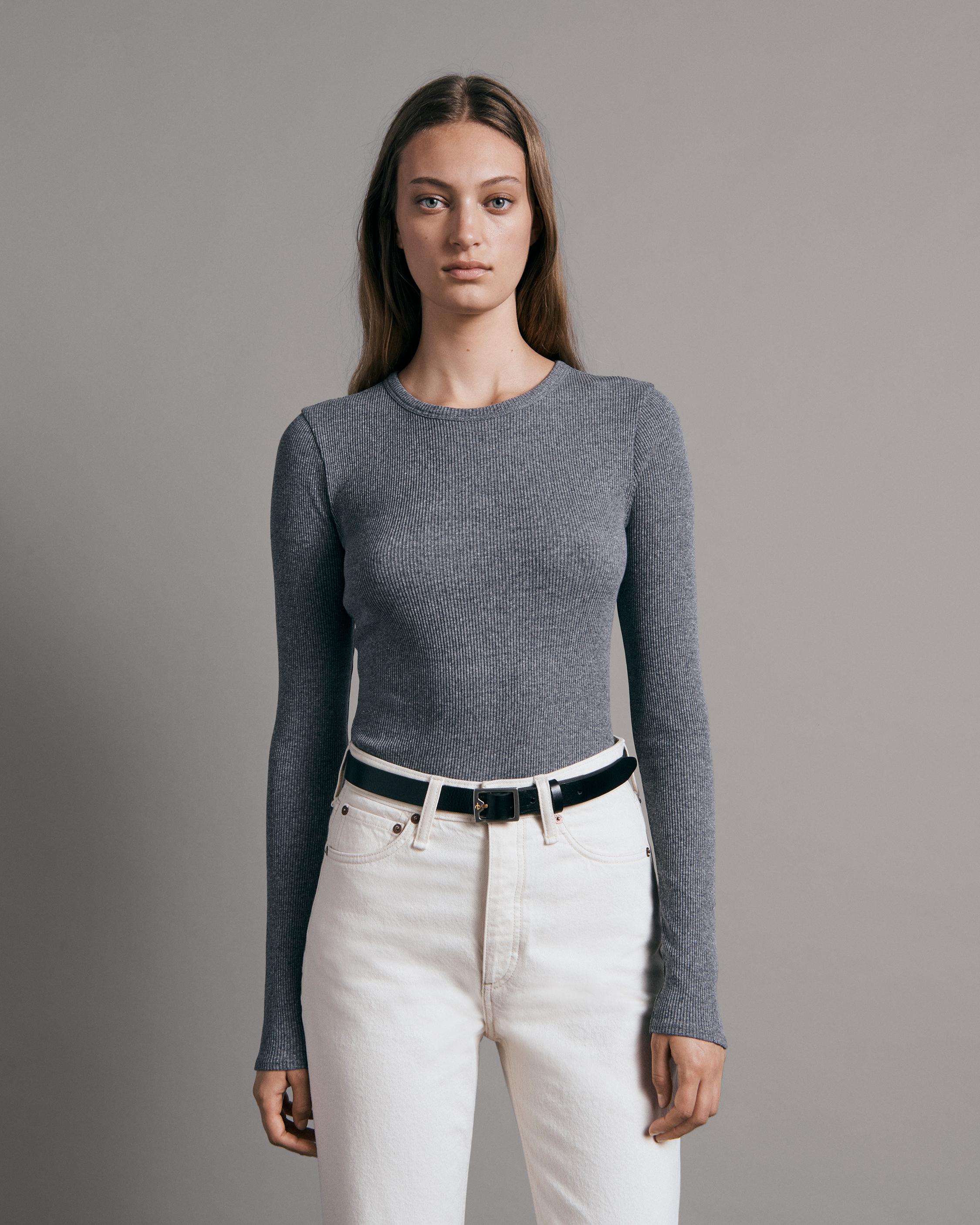 Ribbed Long-sleeved Top