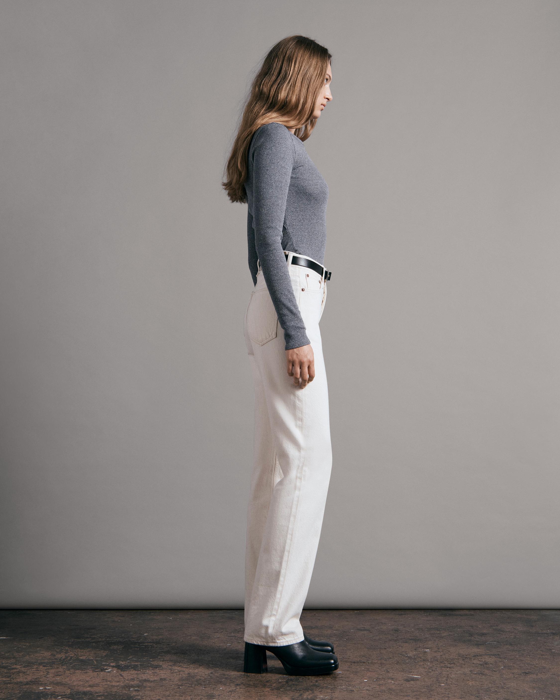 RIBBED MODAL ESSENTIAL LONG SLEEVE - REGAL