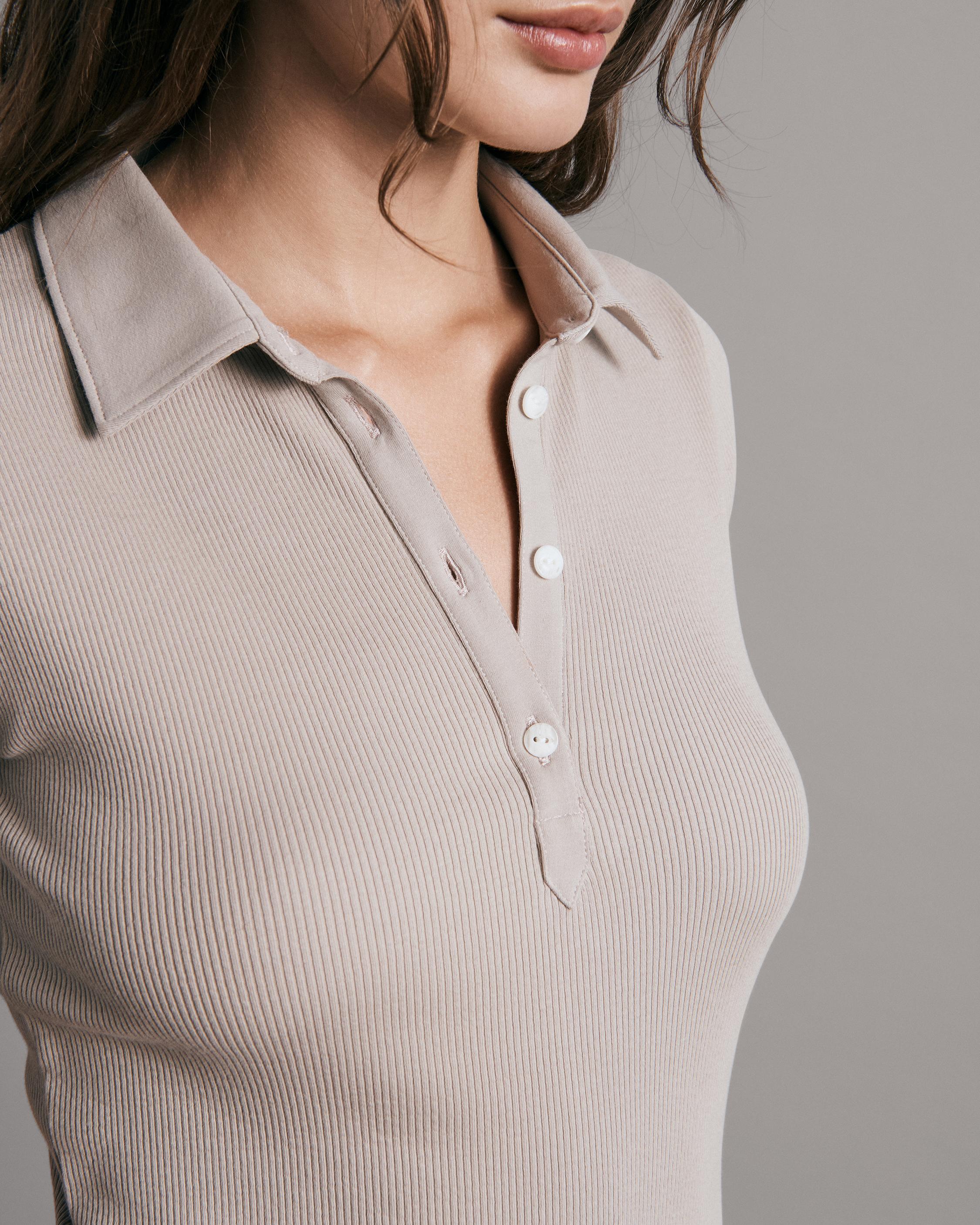 Short Sleeve Rib Cuff Polo Men