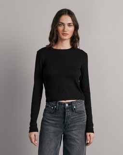 Cropped Ribbed Tee image number 1