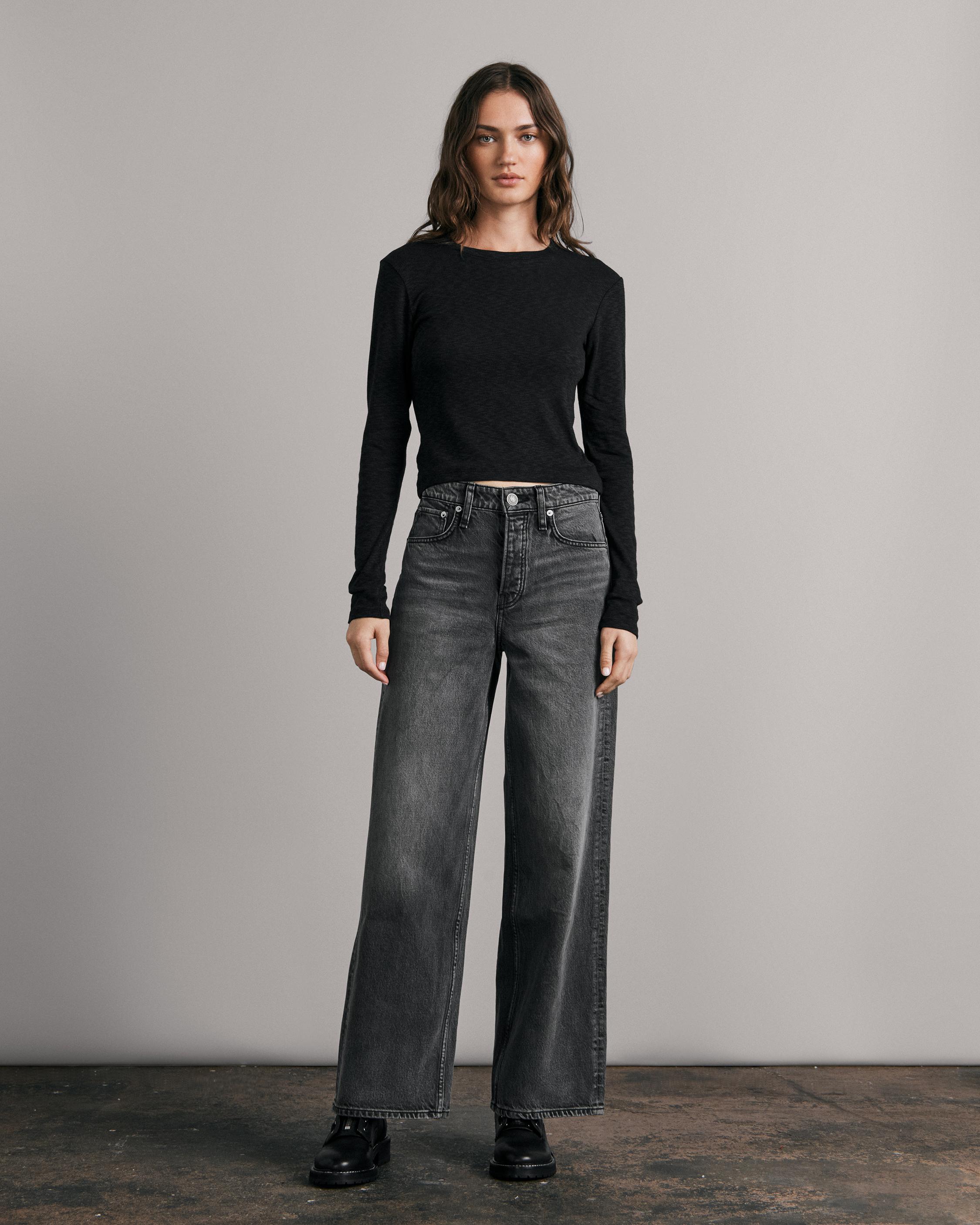Cropped Longsleeve Rib T-Shirt image number 2