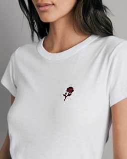 Rose Embroidered Tee image number 4