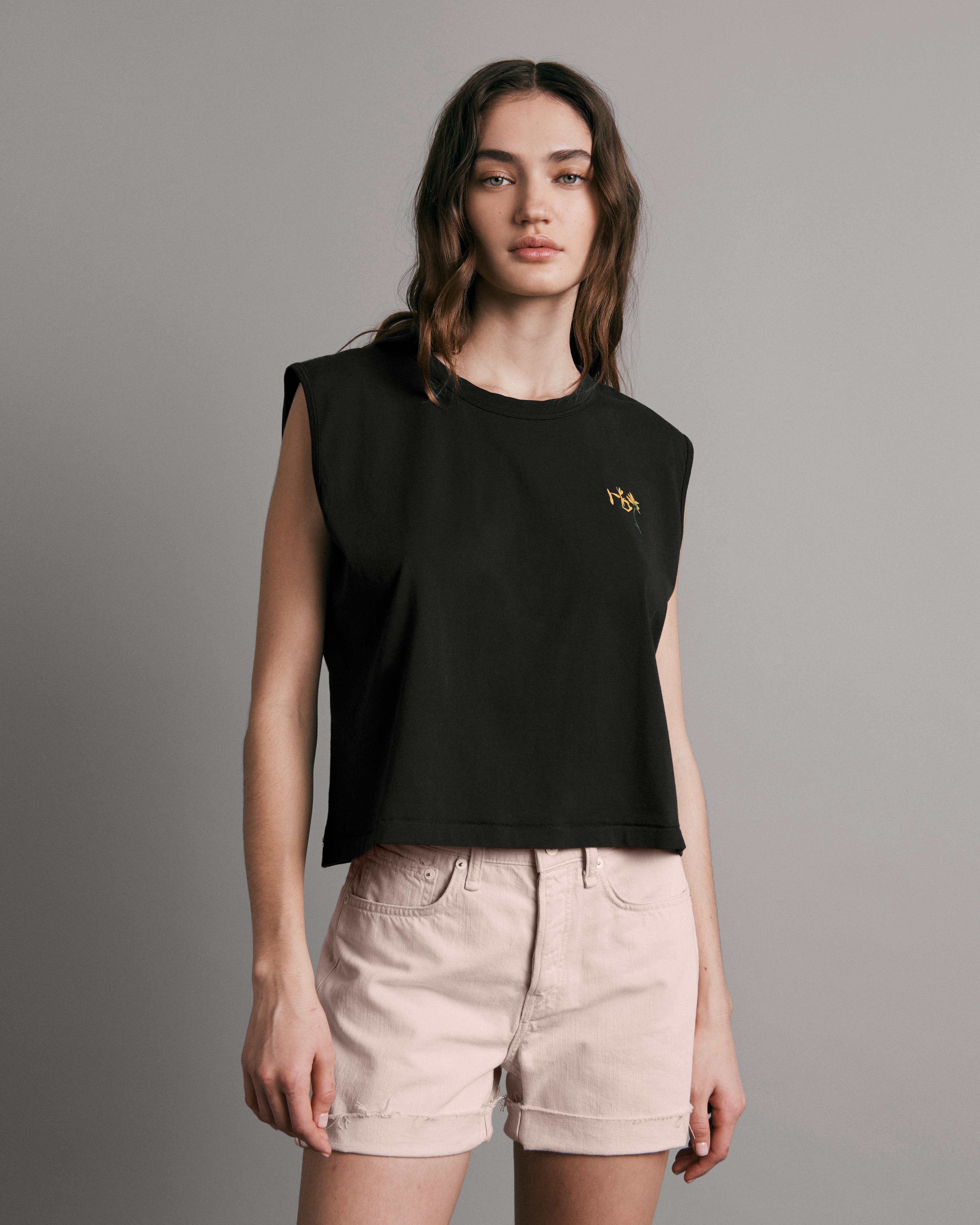 Cropped muscle store tee