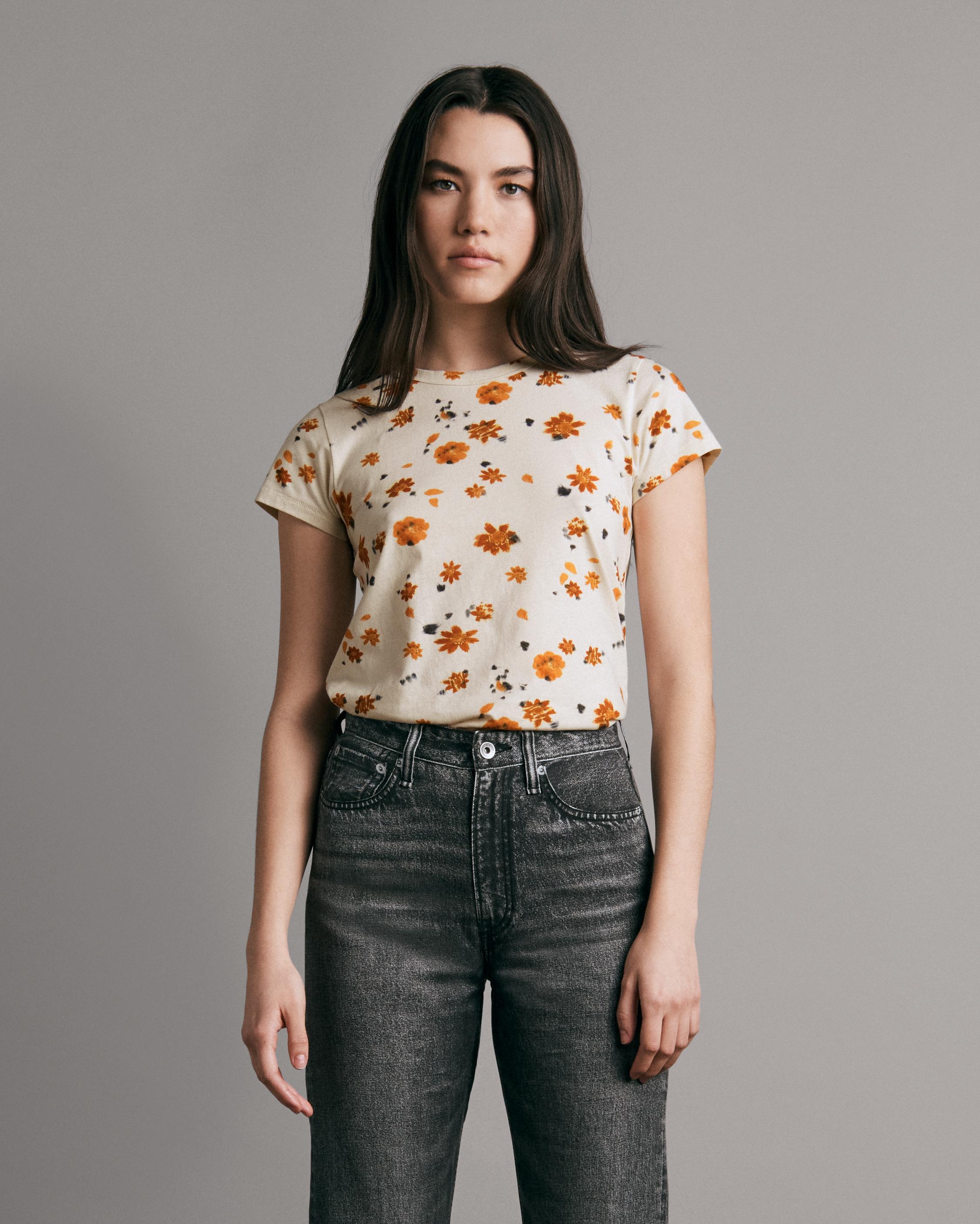 All - | rag Floral Tee bone Ivory & Over