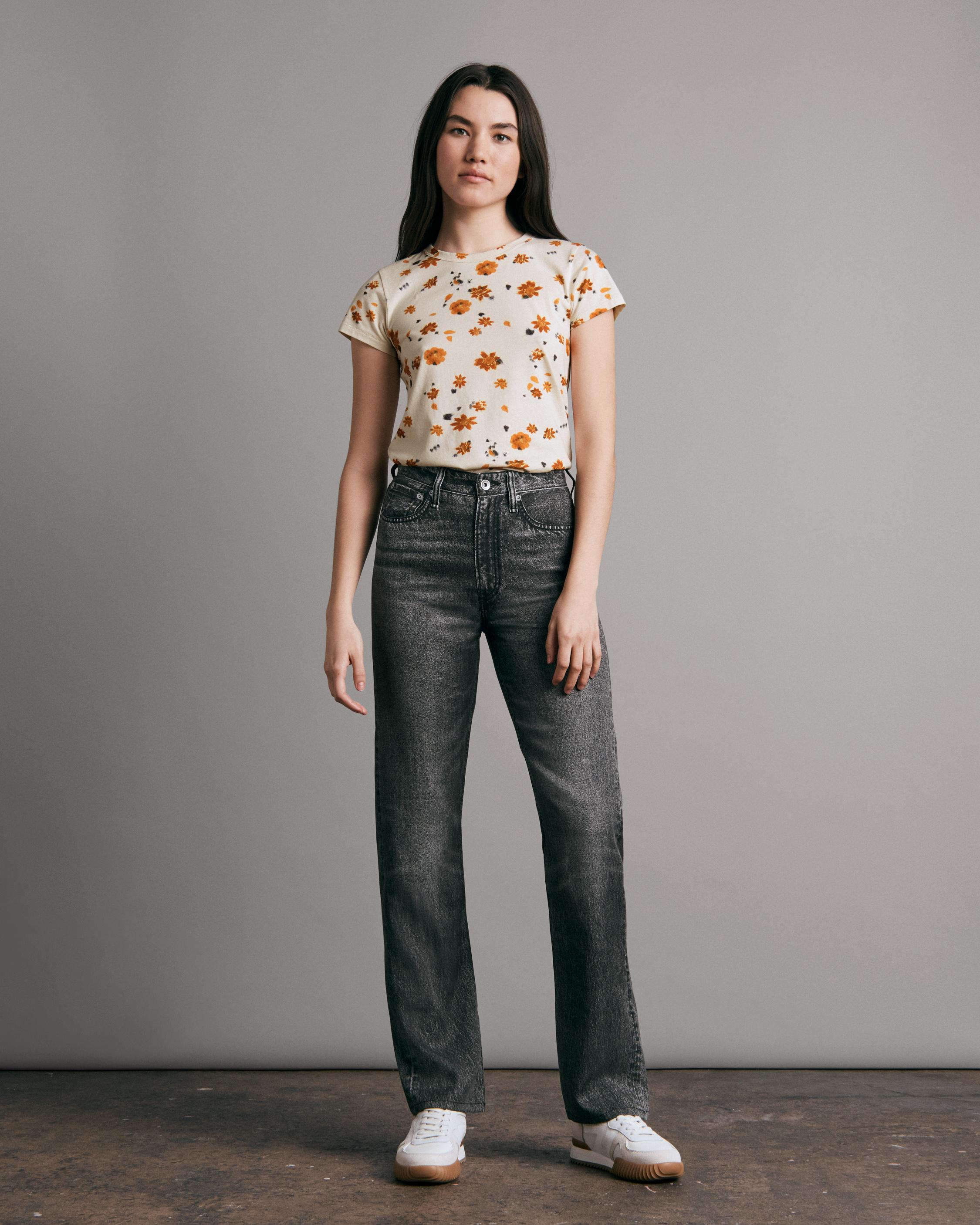 All Over Floral Tee Ivory bone - & rag 