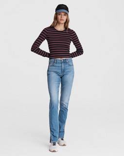Essential Cotton Rib Stripe Long Sleeve image number 3