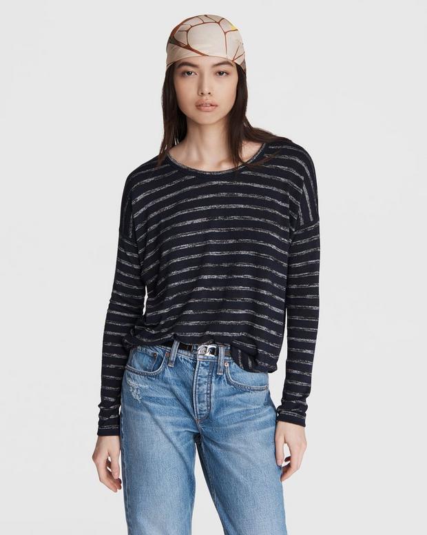 The Knit Stripe Long Sleeve Tee image number 1