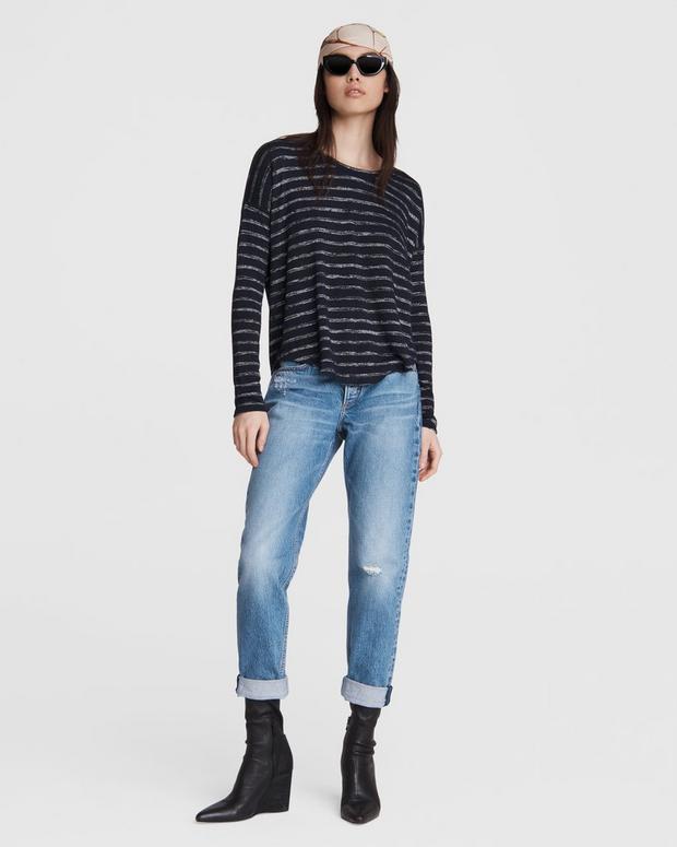 The Knit Stripe Long Sleeve Tee image number 3