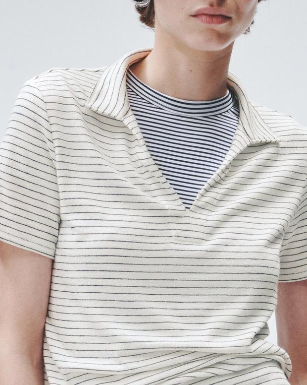 The Knit Striped Polo image number 6