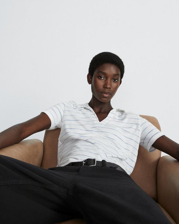The Knit Stripe Rayon Polo image number 5