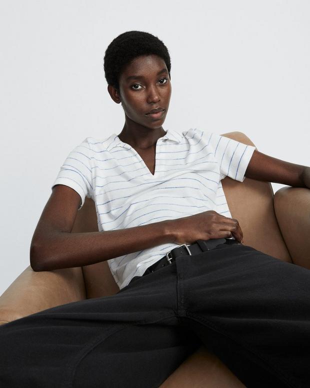 The Knit Stripe Rayon Polo image number 7
