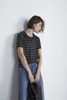 The Knit Stripe Rayon Polo image number 1