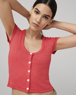 The Knit Rib Scoop Neck Tee image number 1
