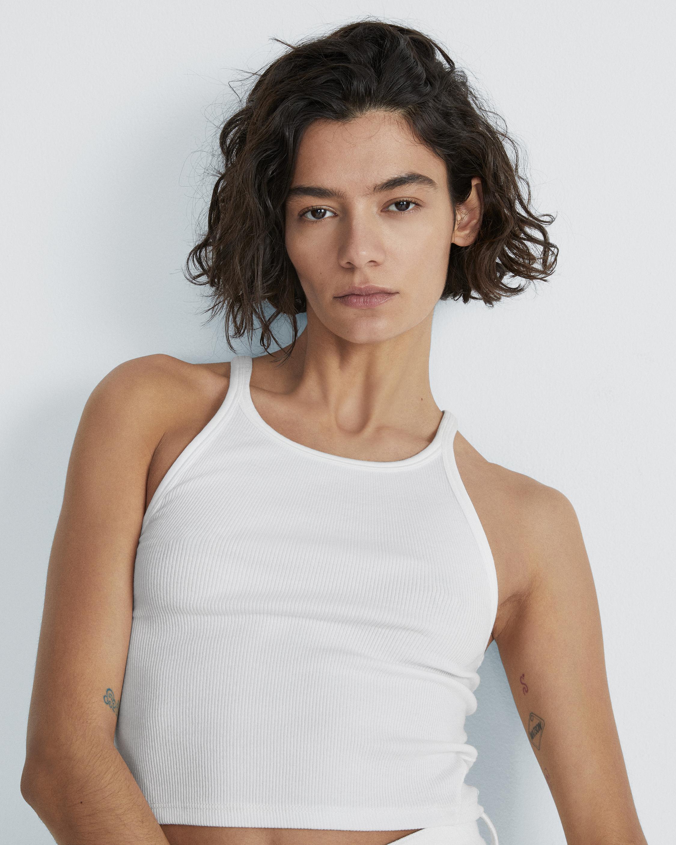 The Essential Rib String Tank - White | rag & bone