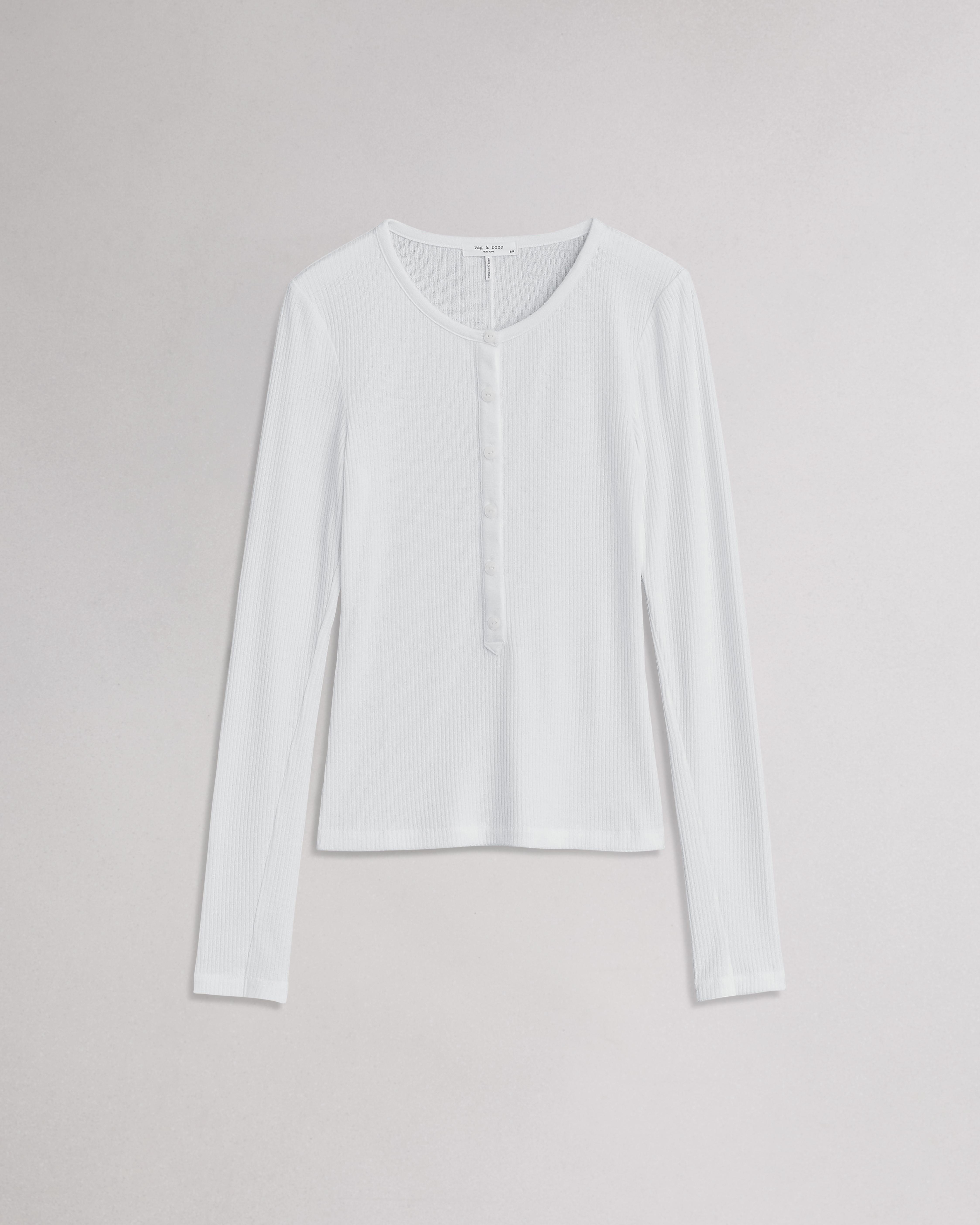 The Knit Rib Henley Ls White rag & bone
