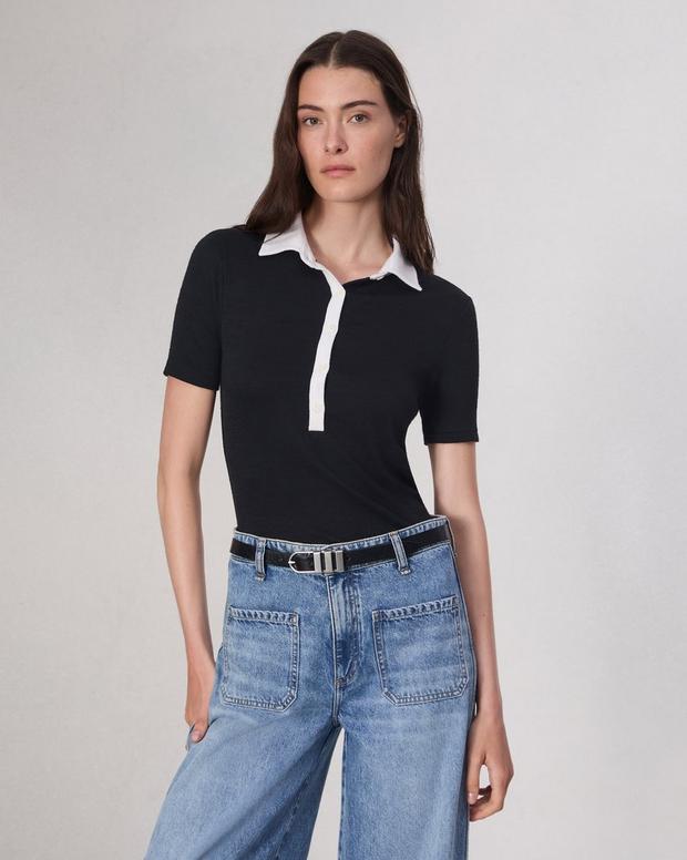 The Knit Button Top - Black | rag & bone The Knit Button Top - Black | rag & bone