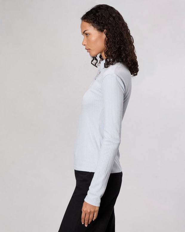 The Knit Rib Polo Shirt - Light Blue | rag & bone The Knit Rib Polo Shirt - Light Blue | rag & bone