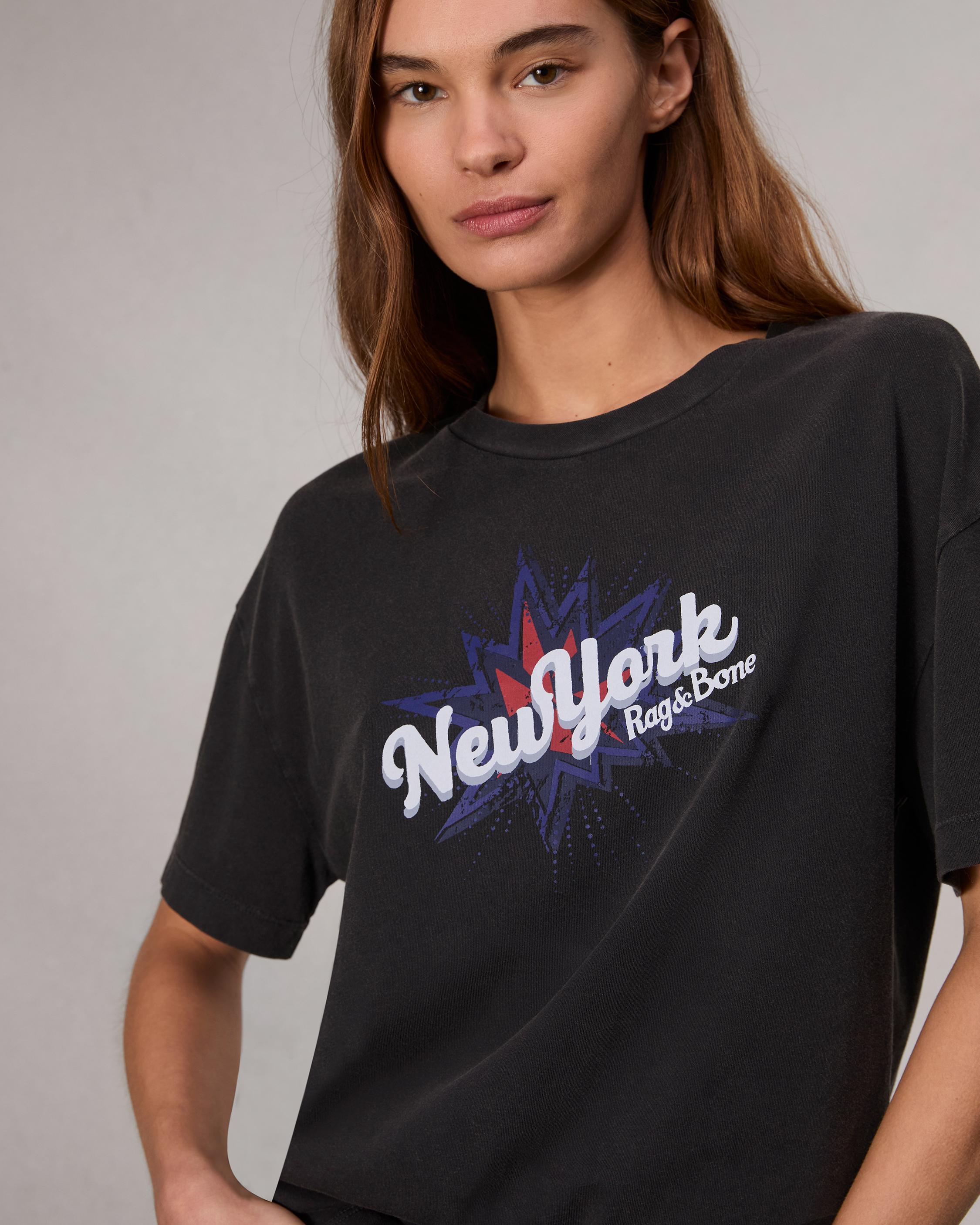 New York Boyfriend T-Shirt - Black Multi | rag & bone