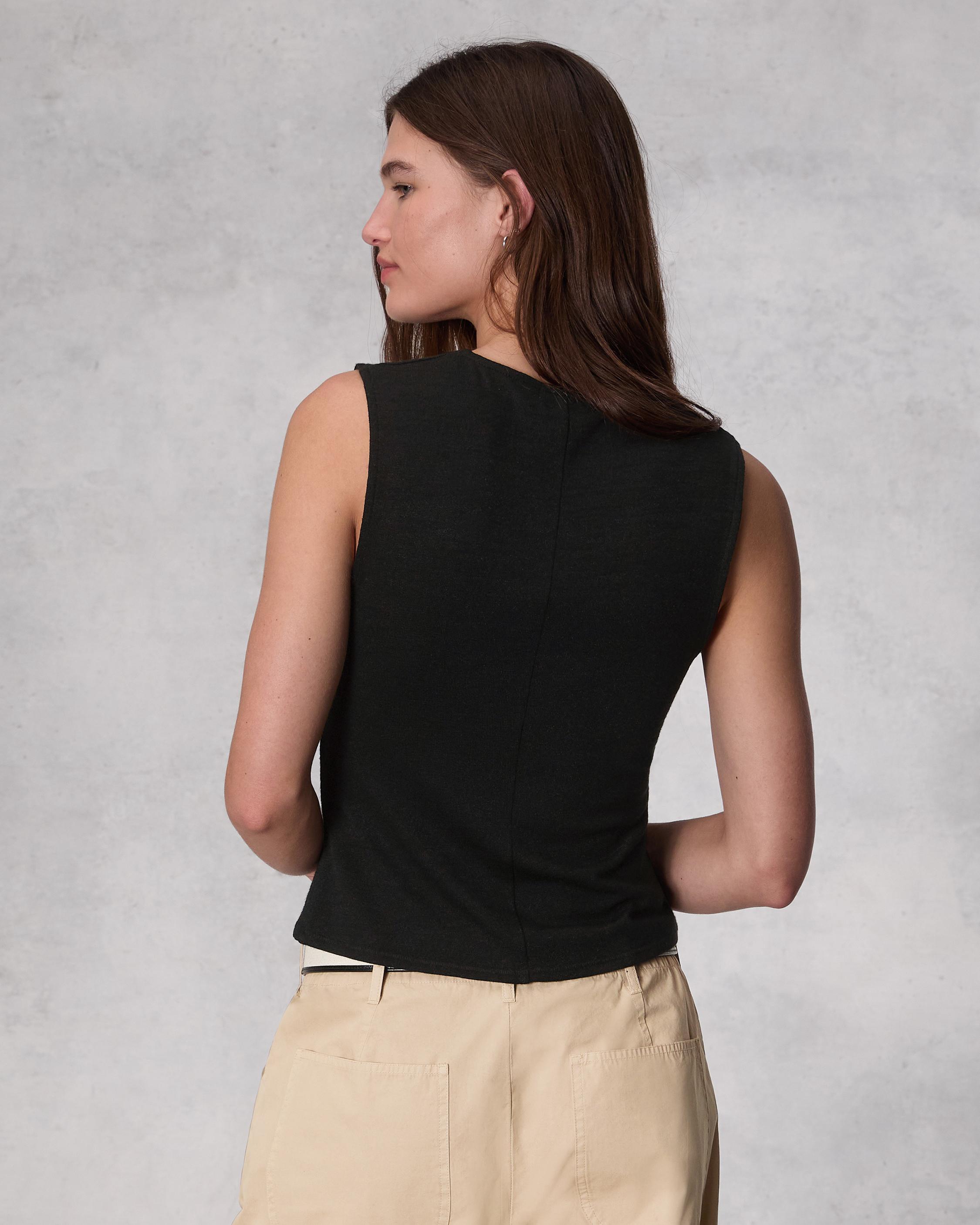 Knit Button Tank Top image number 5