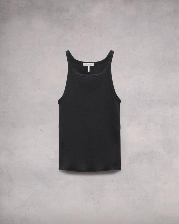 Essential Rib String Tank - Black | rag & bone Essential Rib String Tank - Black | rag & bone