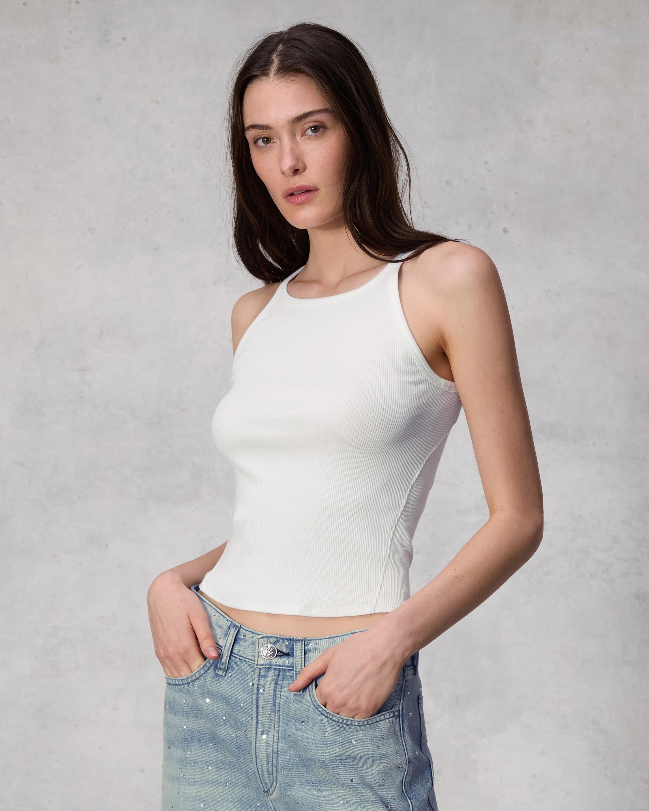 Essential Rib String Tank White rag bone