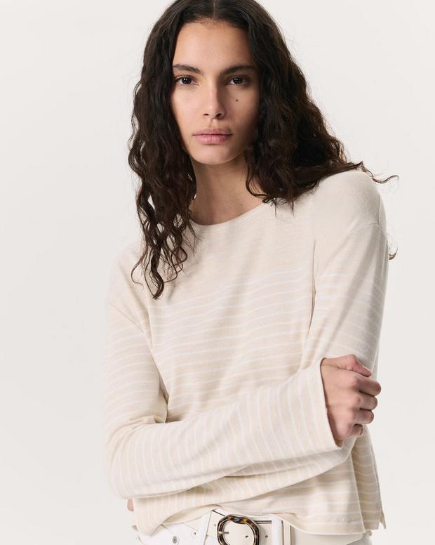 The Knit Striped Long-Sleeve T-Shirt - Ivory/White | rag & bone The Knit Striped Long-Sleeve T-Shirt - Ivory/White | rag & bone