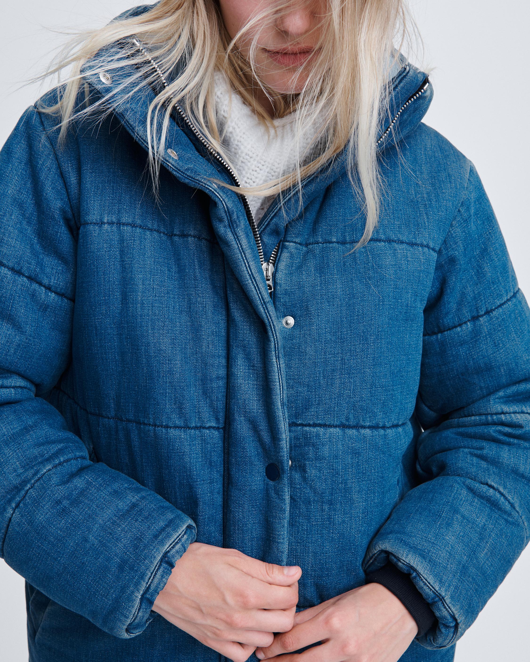 Denim Puffer Coat for Women in Indigo | rag & bone