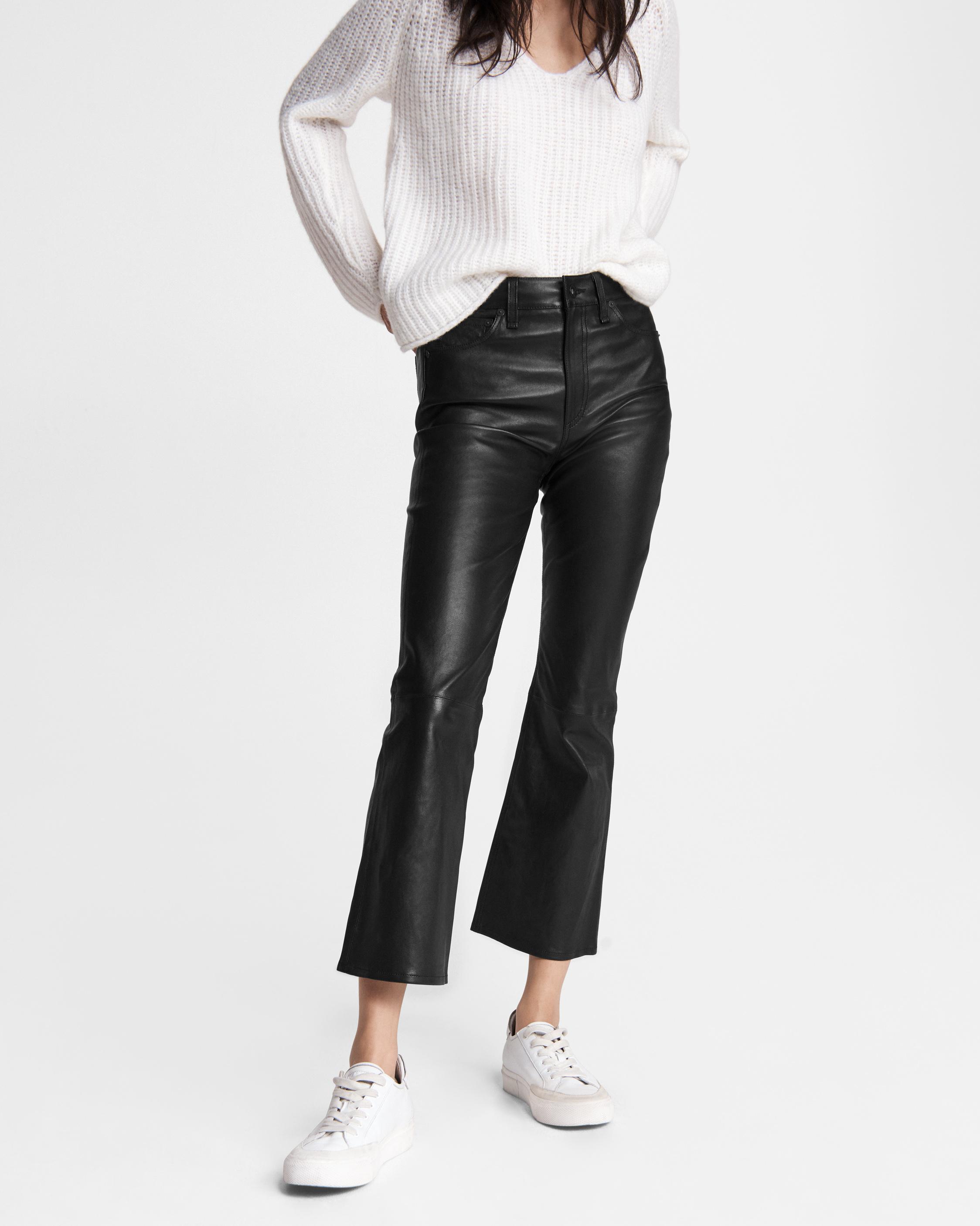 Nina High Rise Flare Leather Pant image number 1