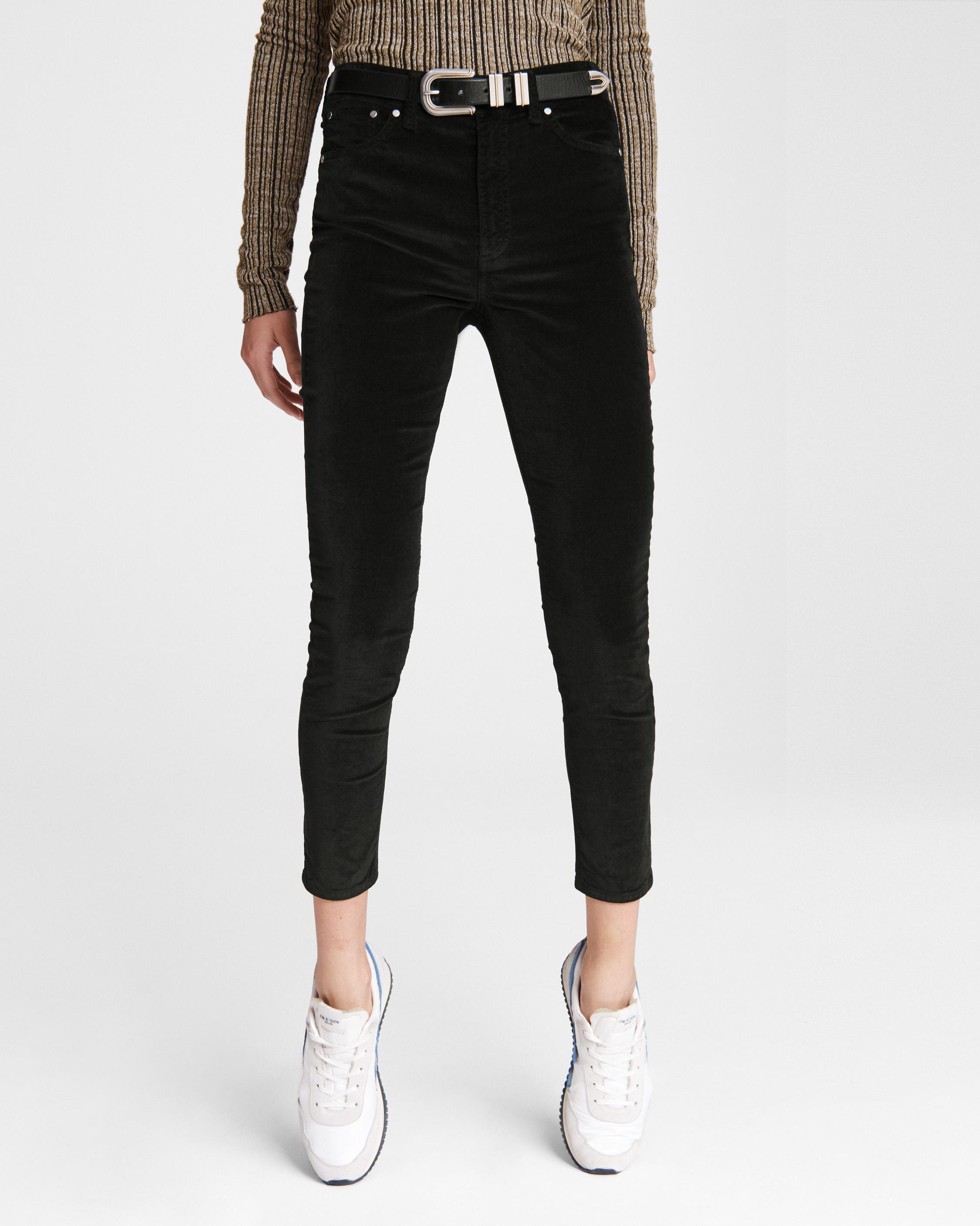 Nina High Rise Velvet Skinny Pant Black rag bone