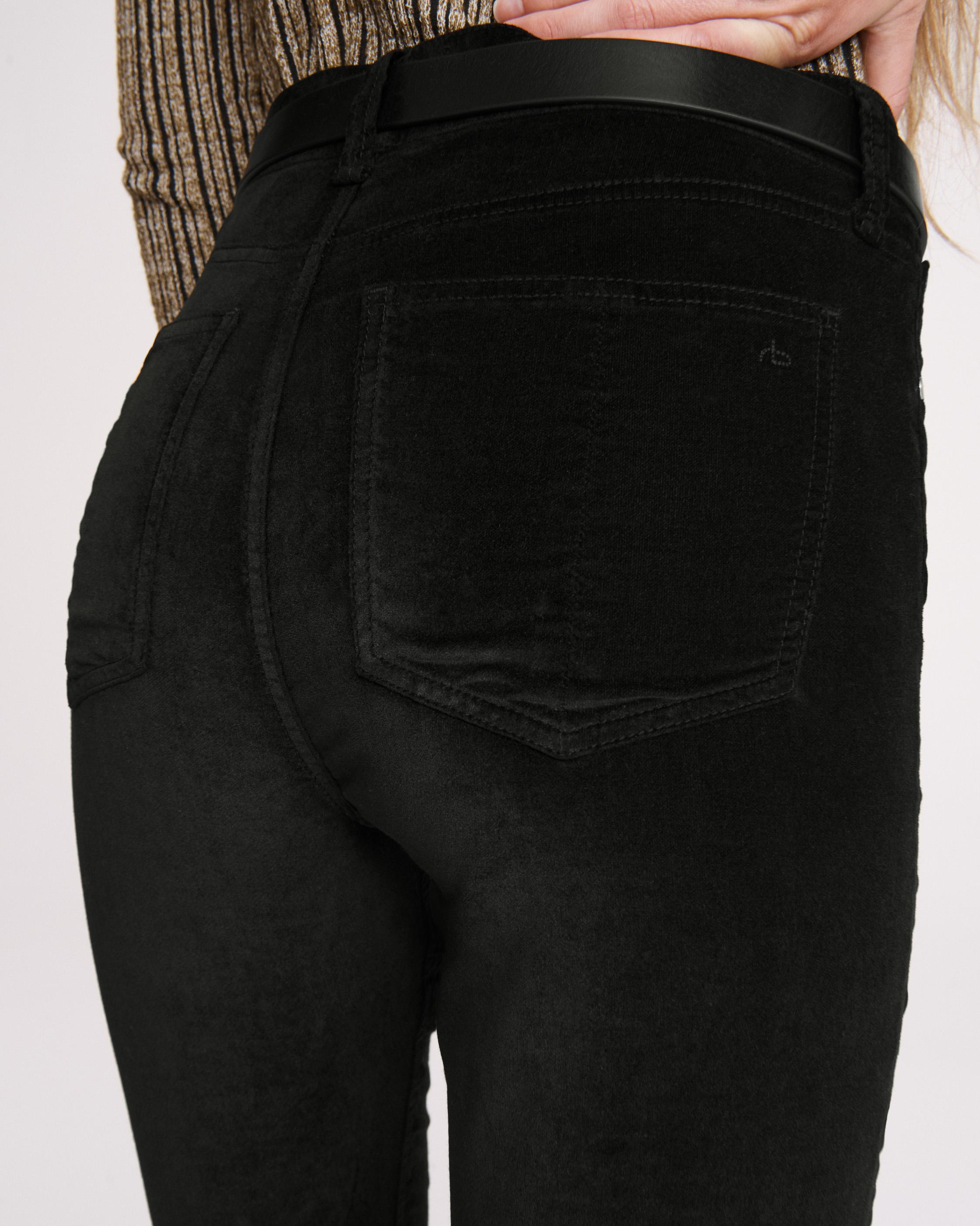 Black velvet skinny pants hotsell