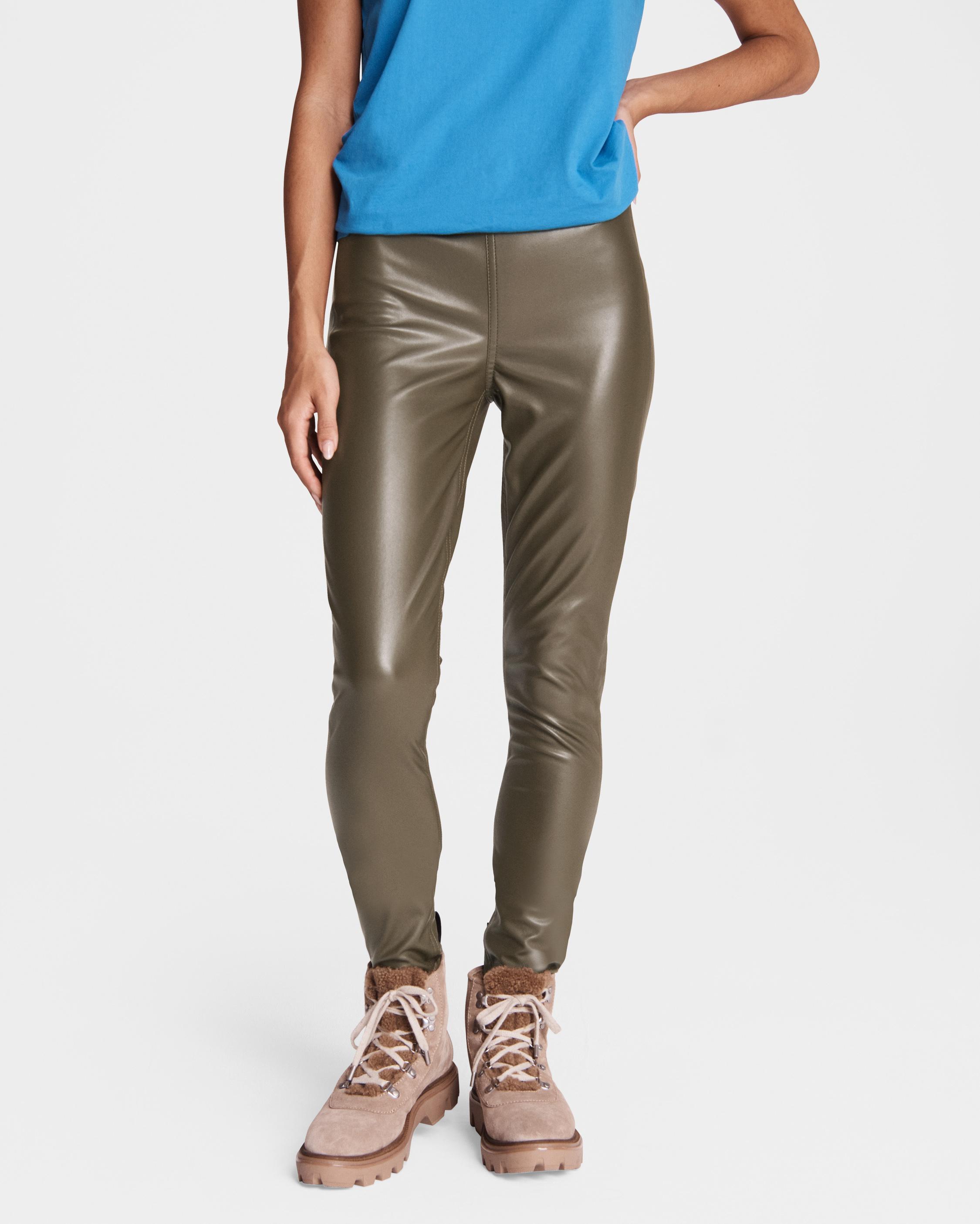 Faux Leather Jeggings in Green