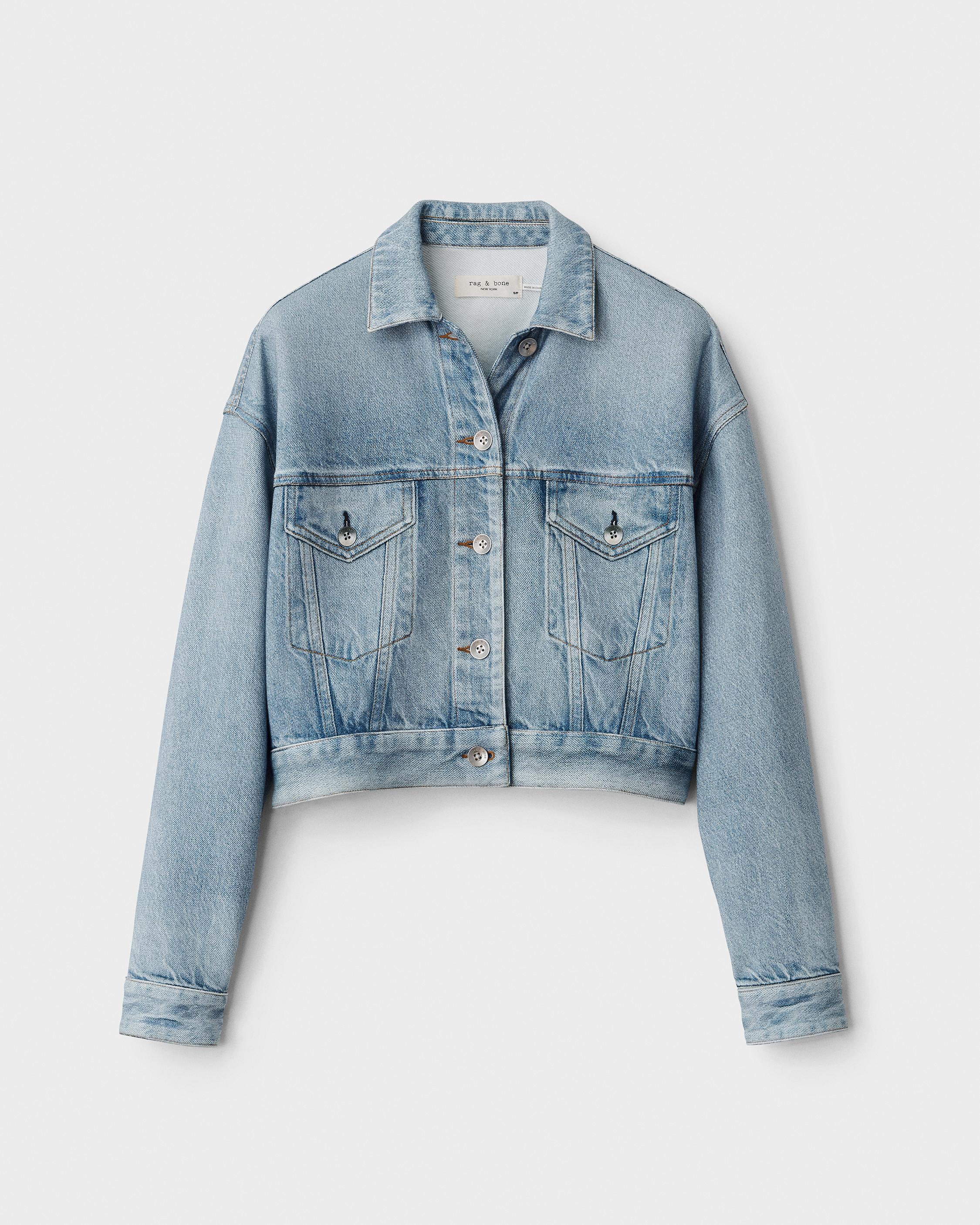 Miramar Cropped Cotton Trucker Jacket image number 2