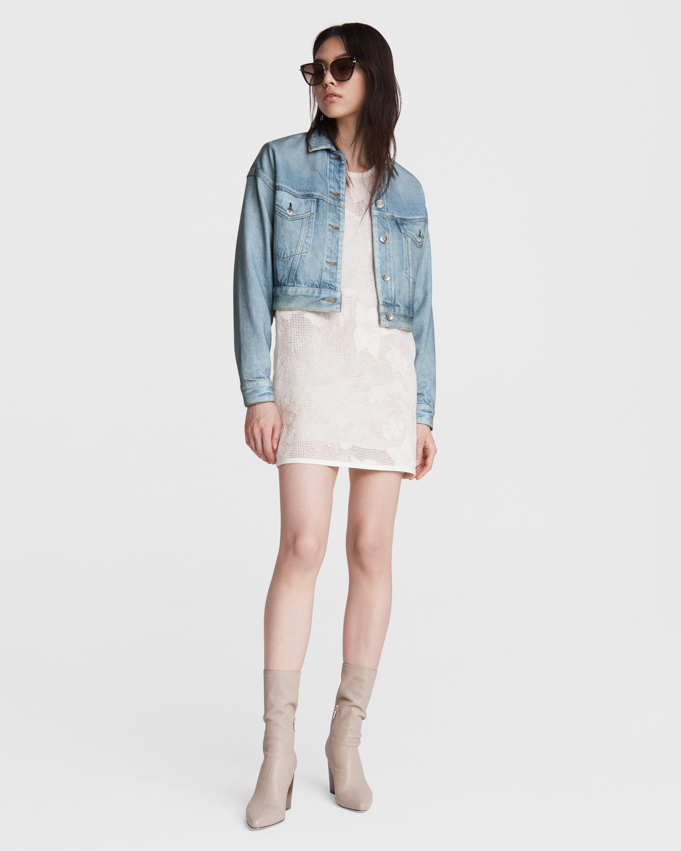 Miramar Cropped Cotton Trucker Jacket image number 3