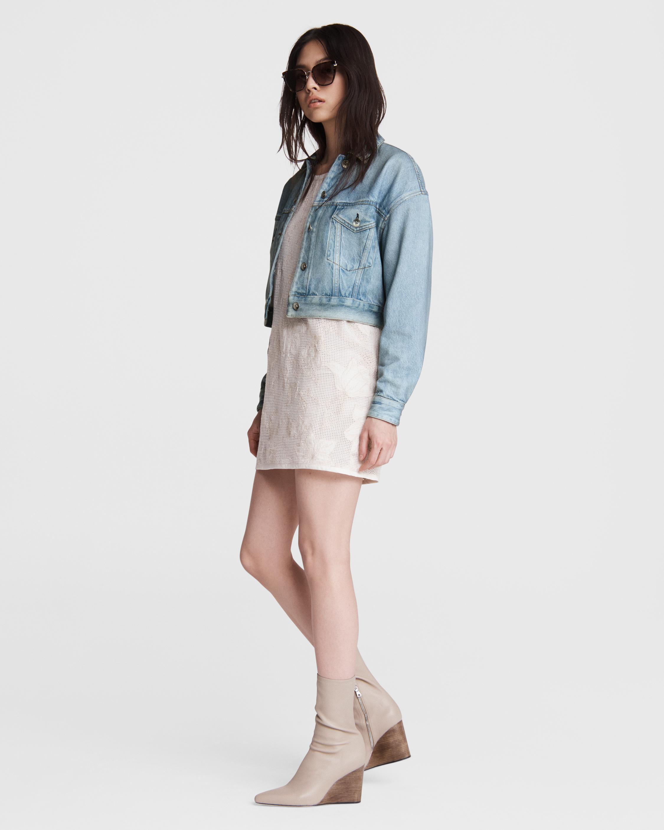 Miramar Cropped Cotton Trucker Jacket image number 4