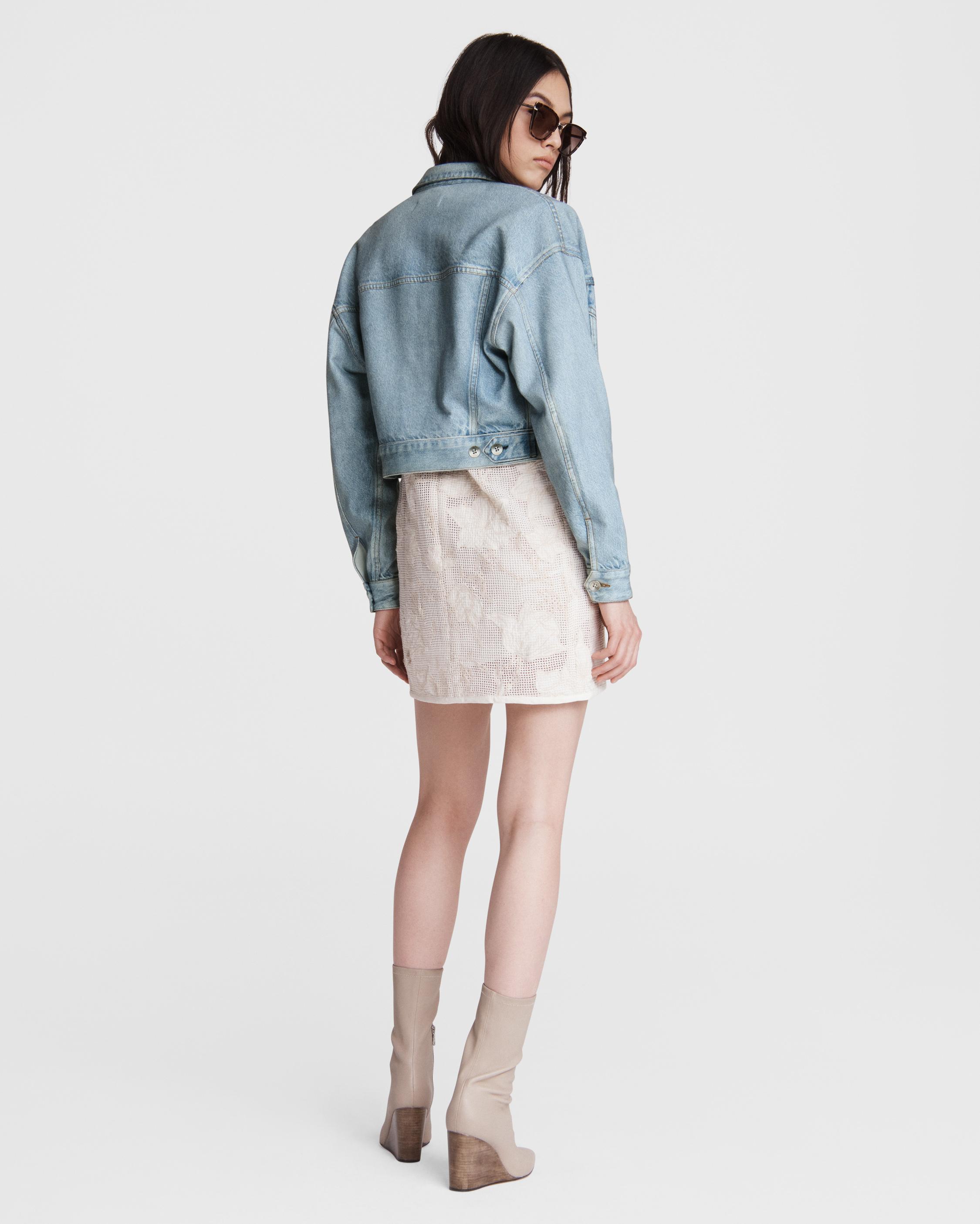 Miramar Cropped Cotton Trucker Jacket image number 5
