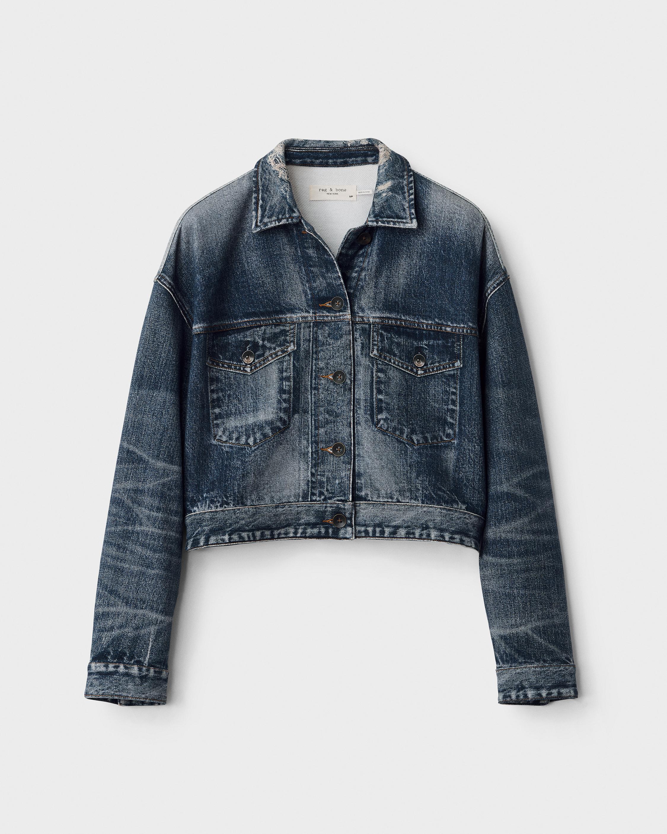 Miramar Cropped Cotton Trucker Jacket image number 2