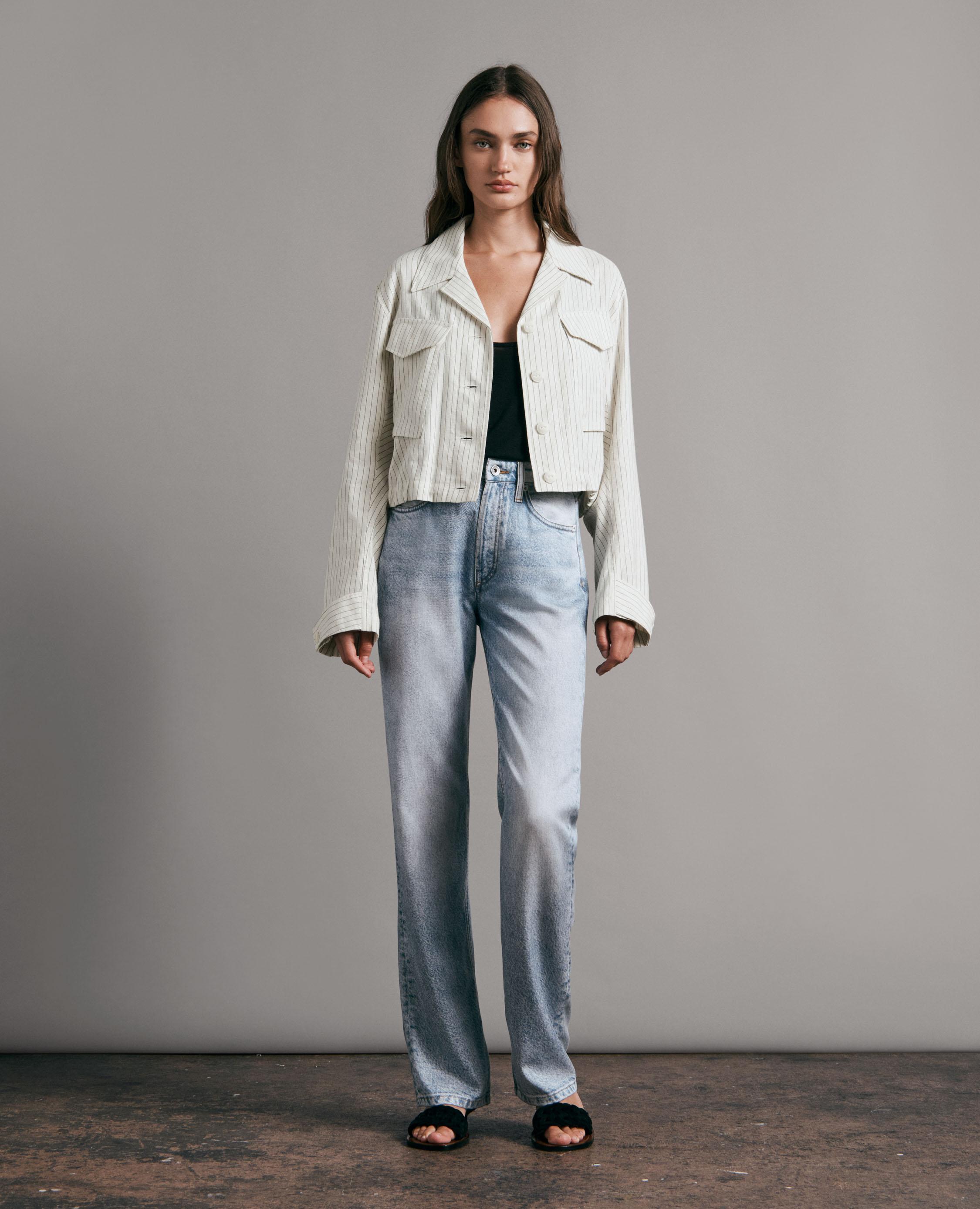 Buy the Alex Liquid Miramar High Rise Straight | rag & bone