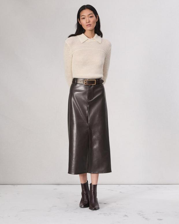 Ida Zip Detail Faux Leather Skirt Ida Zip Detail Faux Leather Skirt