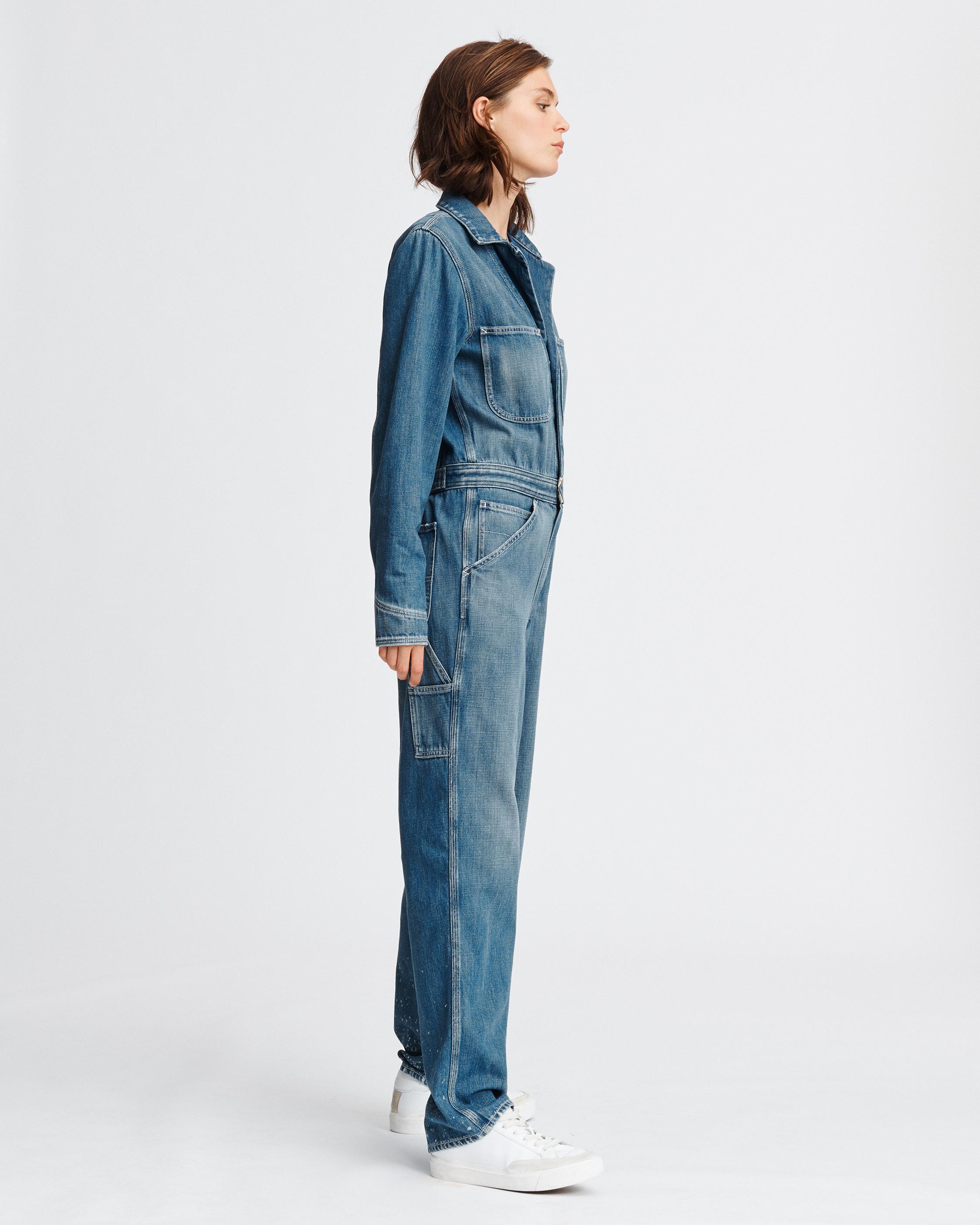 Rag & Bone // Blue Faux Denim Jumpsuit – VSP Consignment