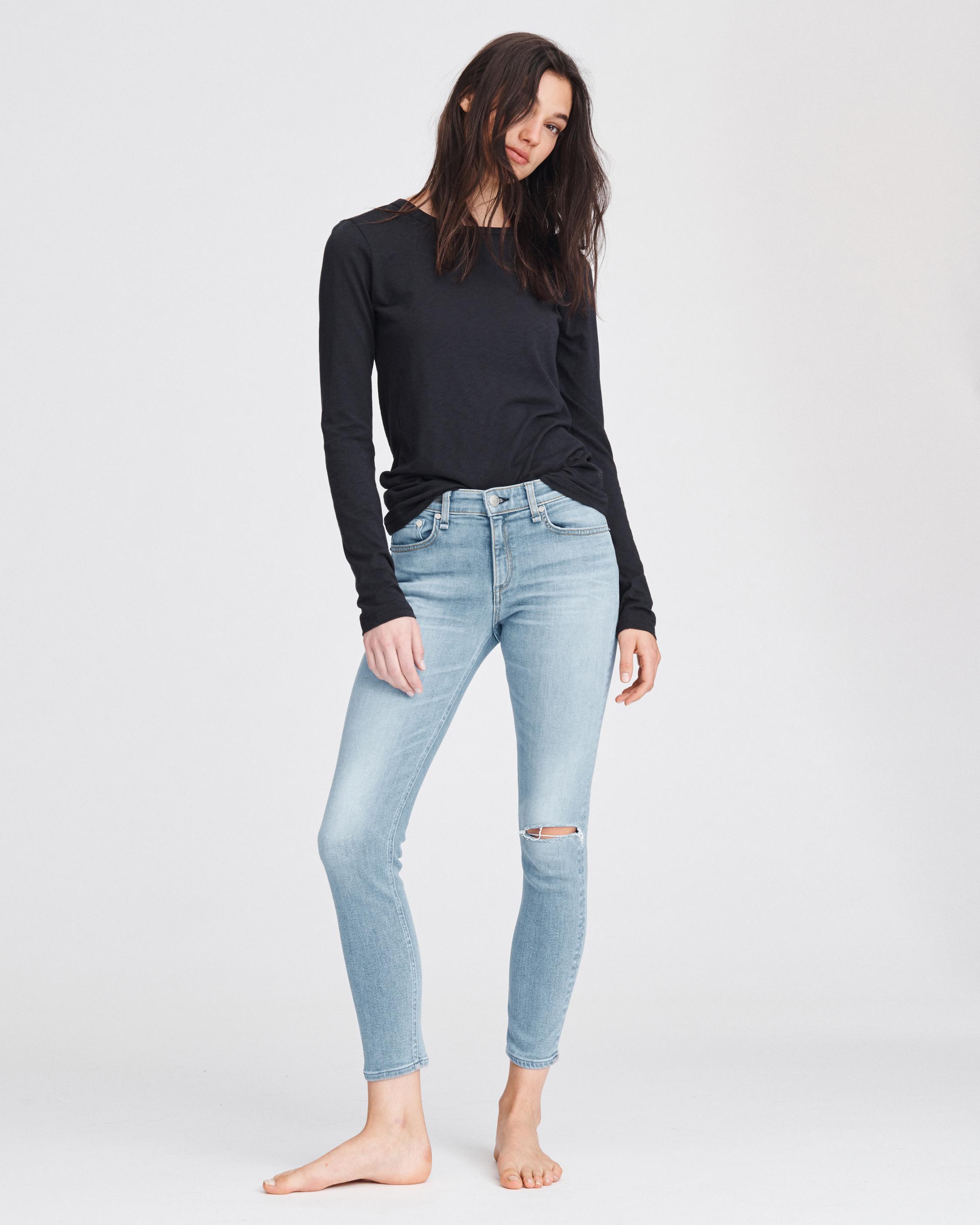 Button Front 721 High Rise Ankle Skinny Women's Jeans - Light Wash