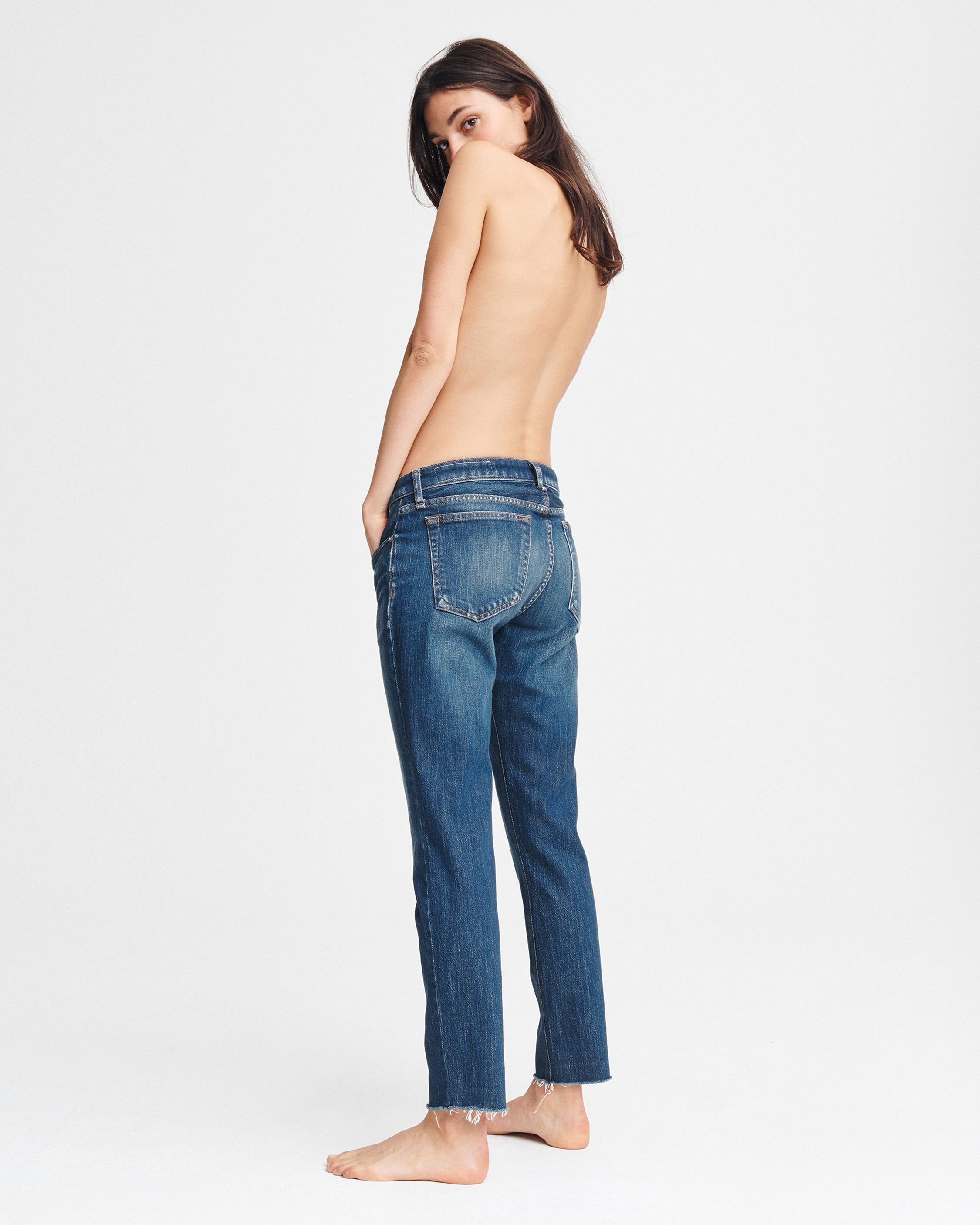 Dre Low-Rise Slim Boyfriend Ankle Jeans