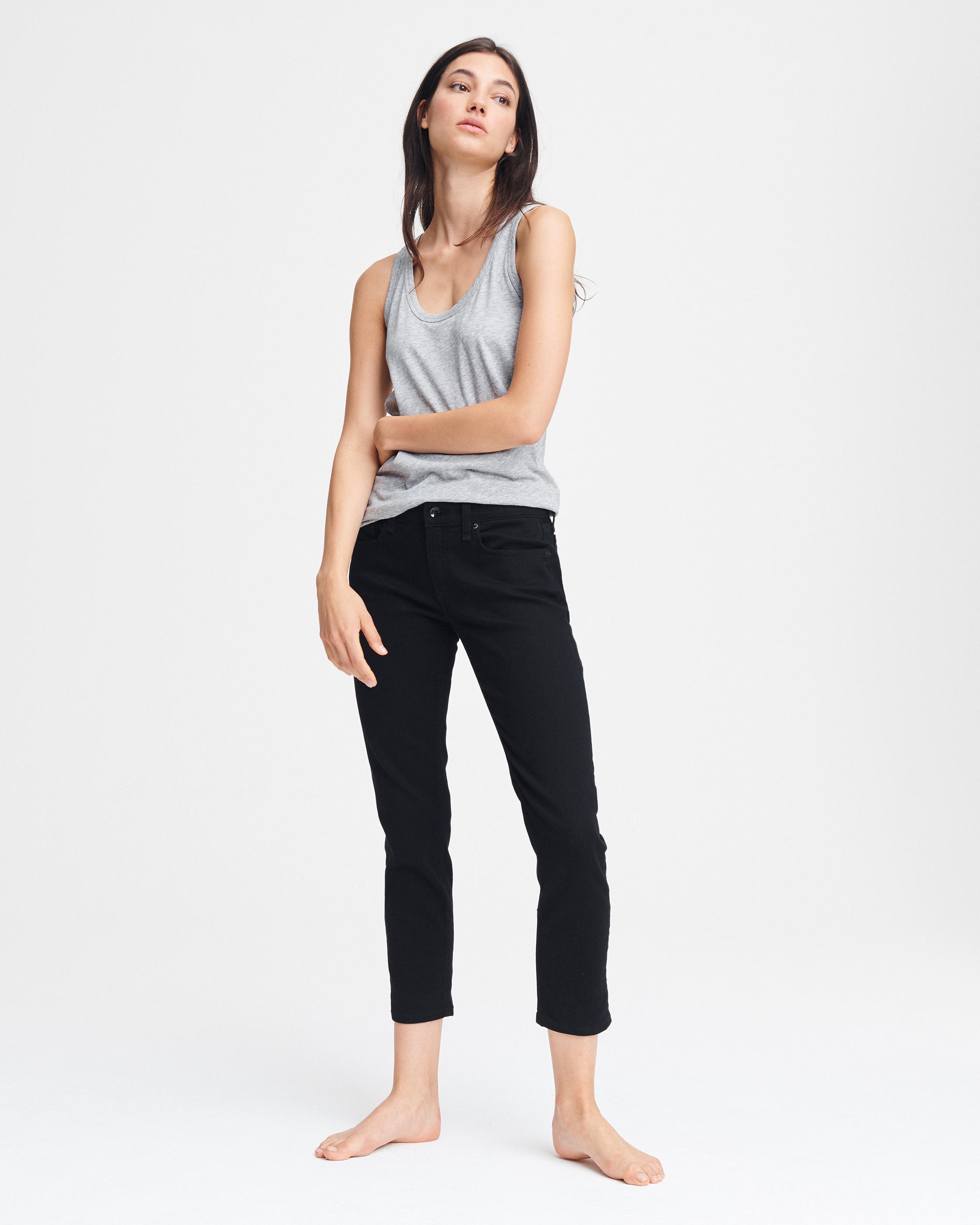 Dre Low-Rise Slim Boyfriend Jean in Black