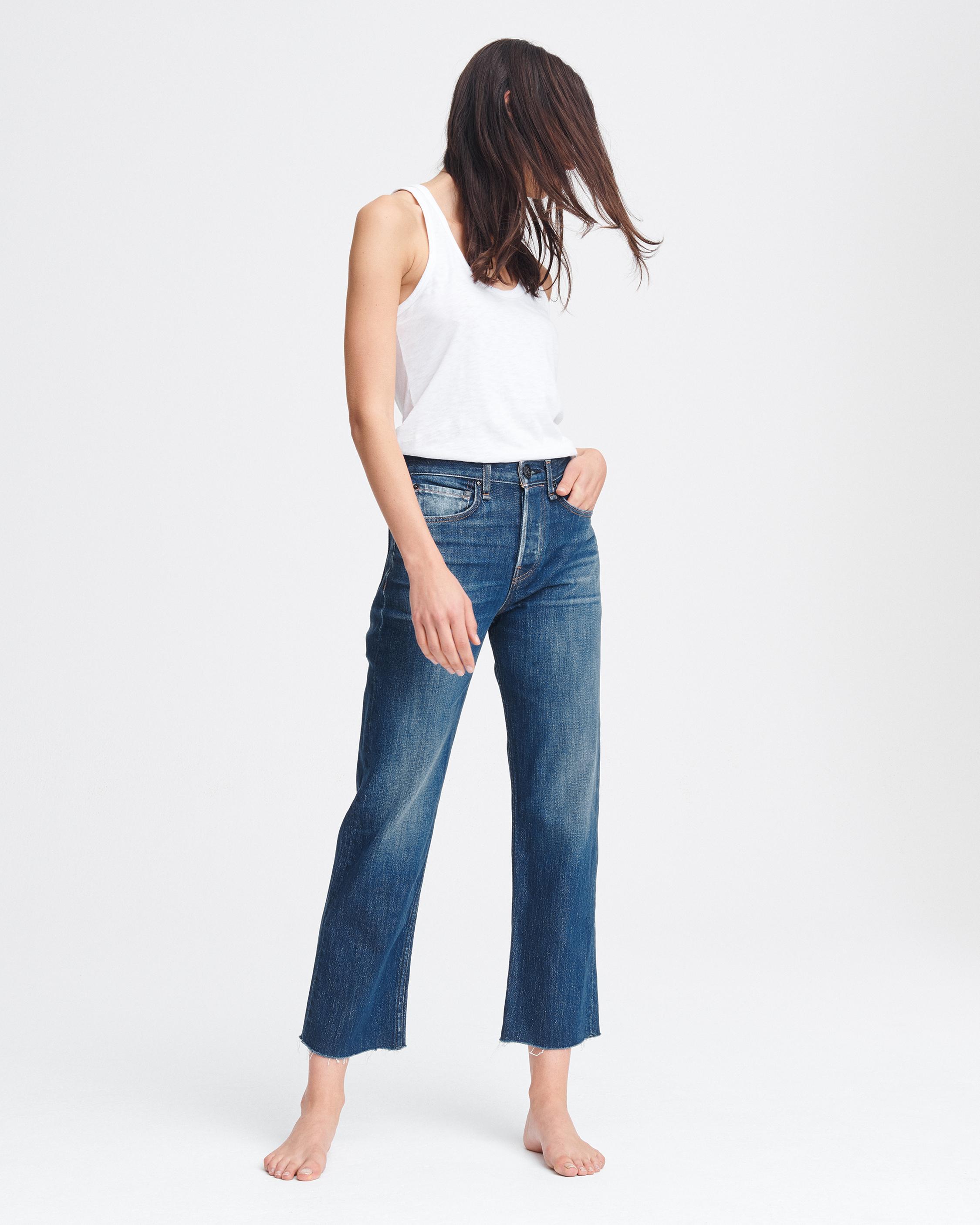 Maya High-Rise Ankle Straight Leg Jeans in Rocco